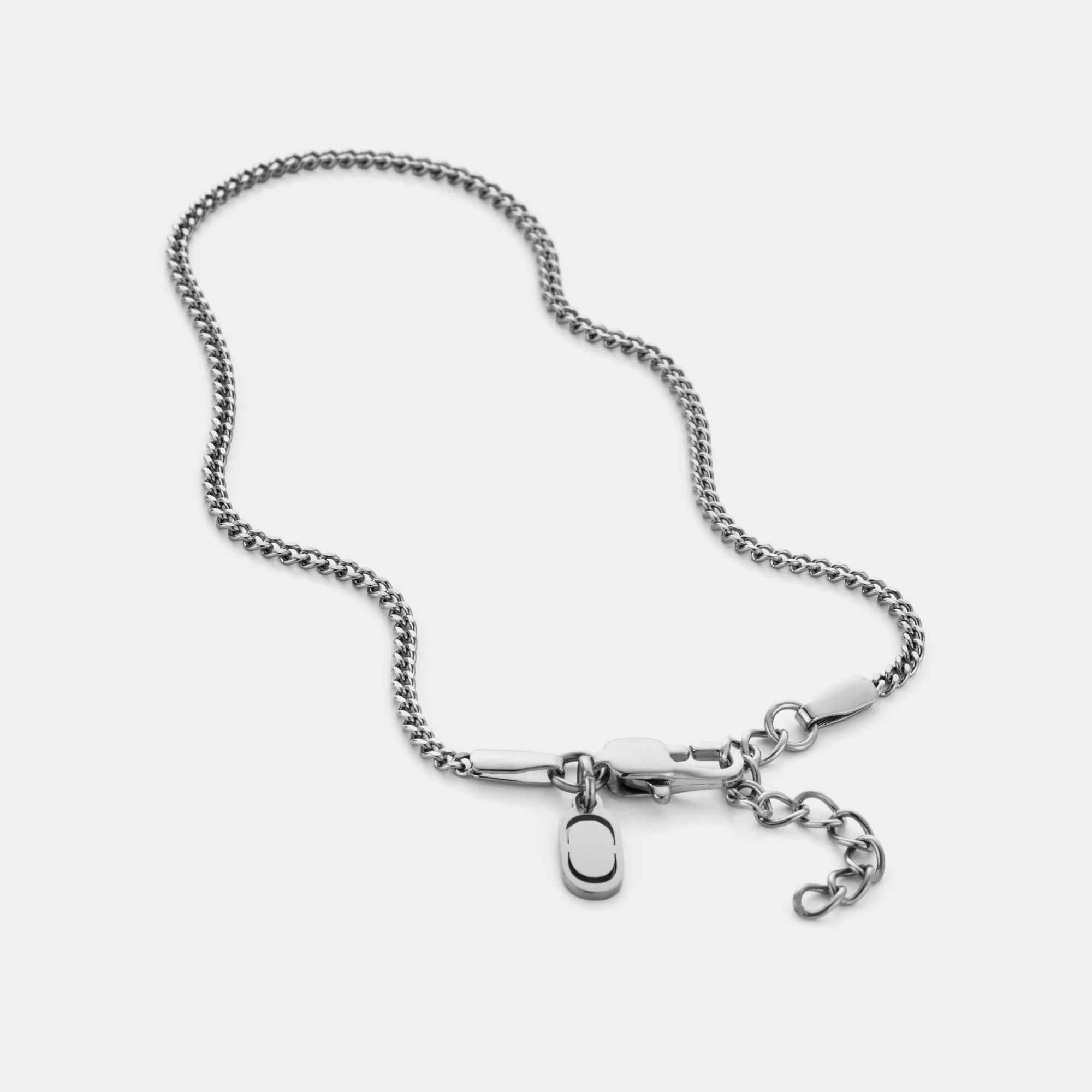 Curb Bracelet (Silver) 2mm - Image 4