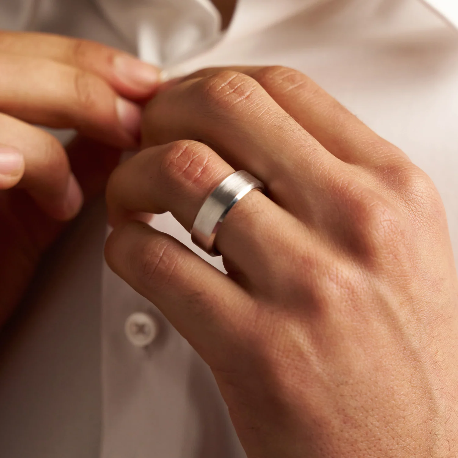 Bevelled Ring (Silver) 8mm | Tungsten - Image 7