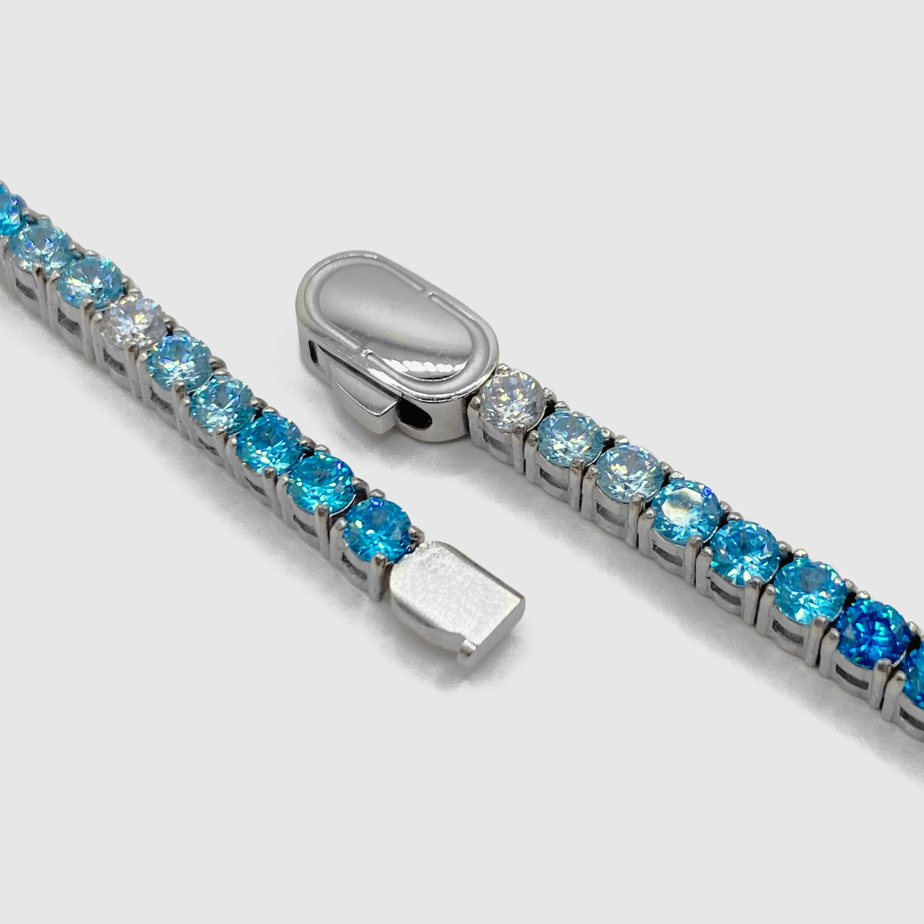 Blue Tennis Bracelet (Silver) 3mm - Image 4