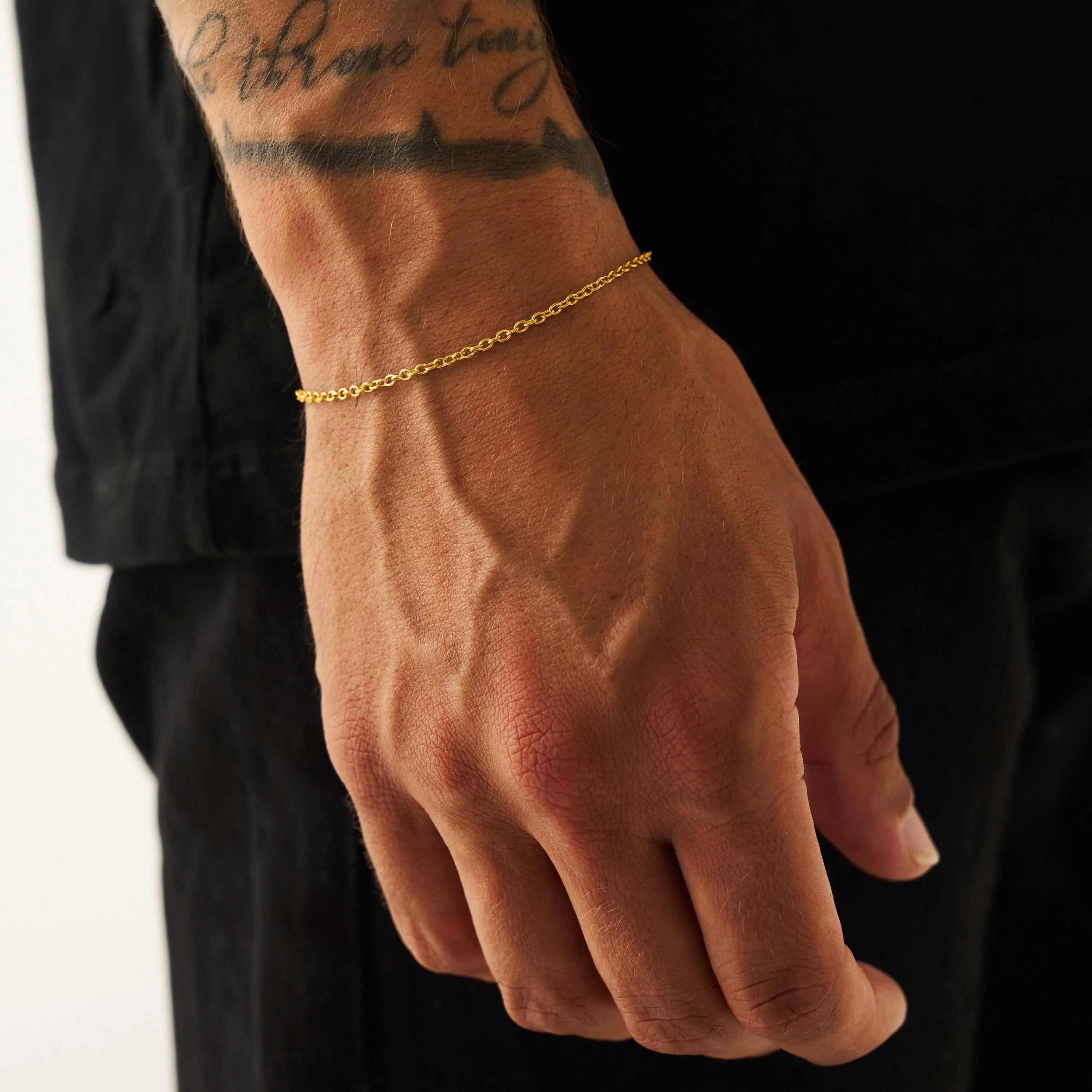 Cable Bracelet (Gold) 2mm - Image 2