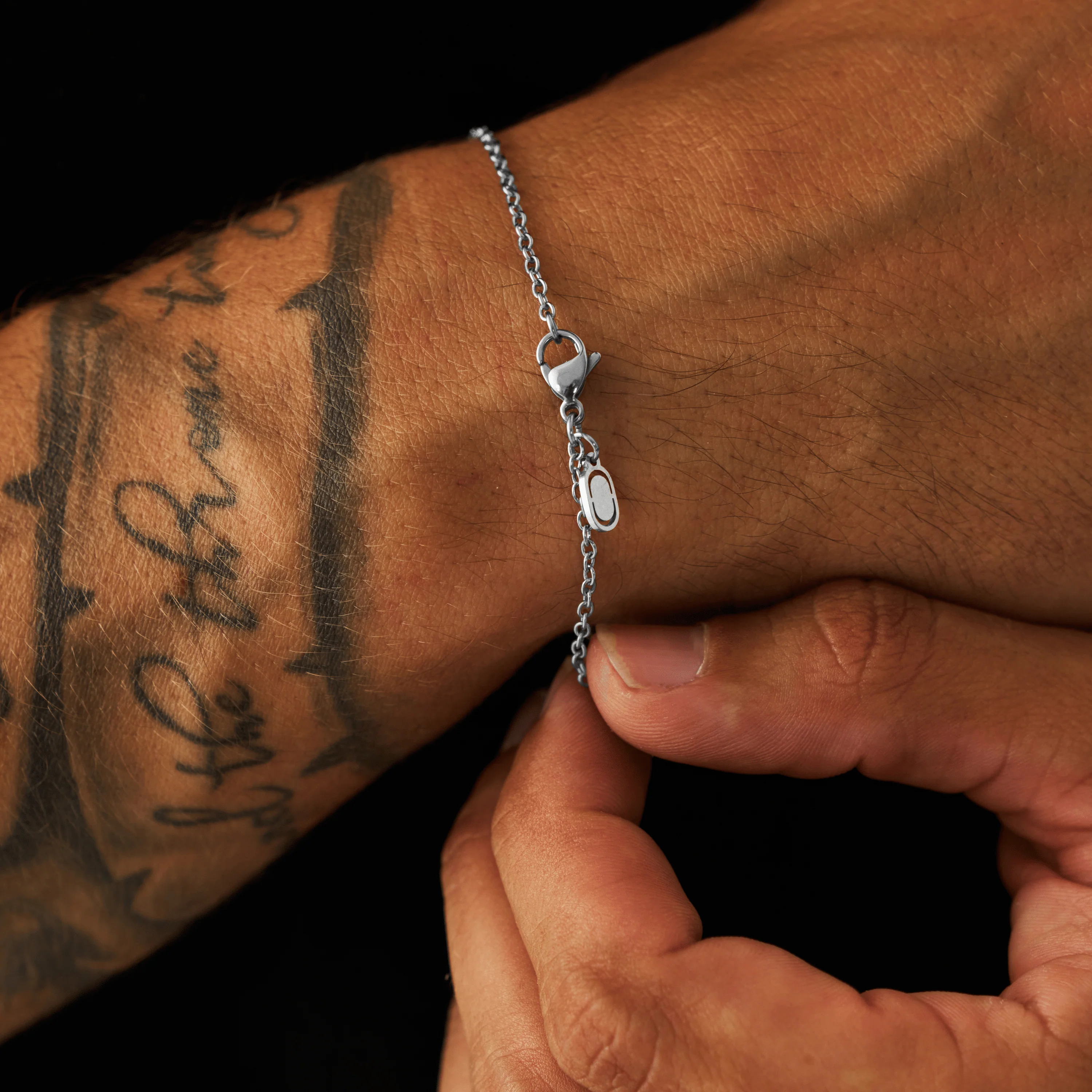 Cable Bracelet (Silver) 2mm - Image 3