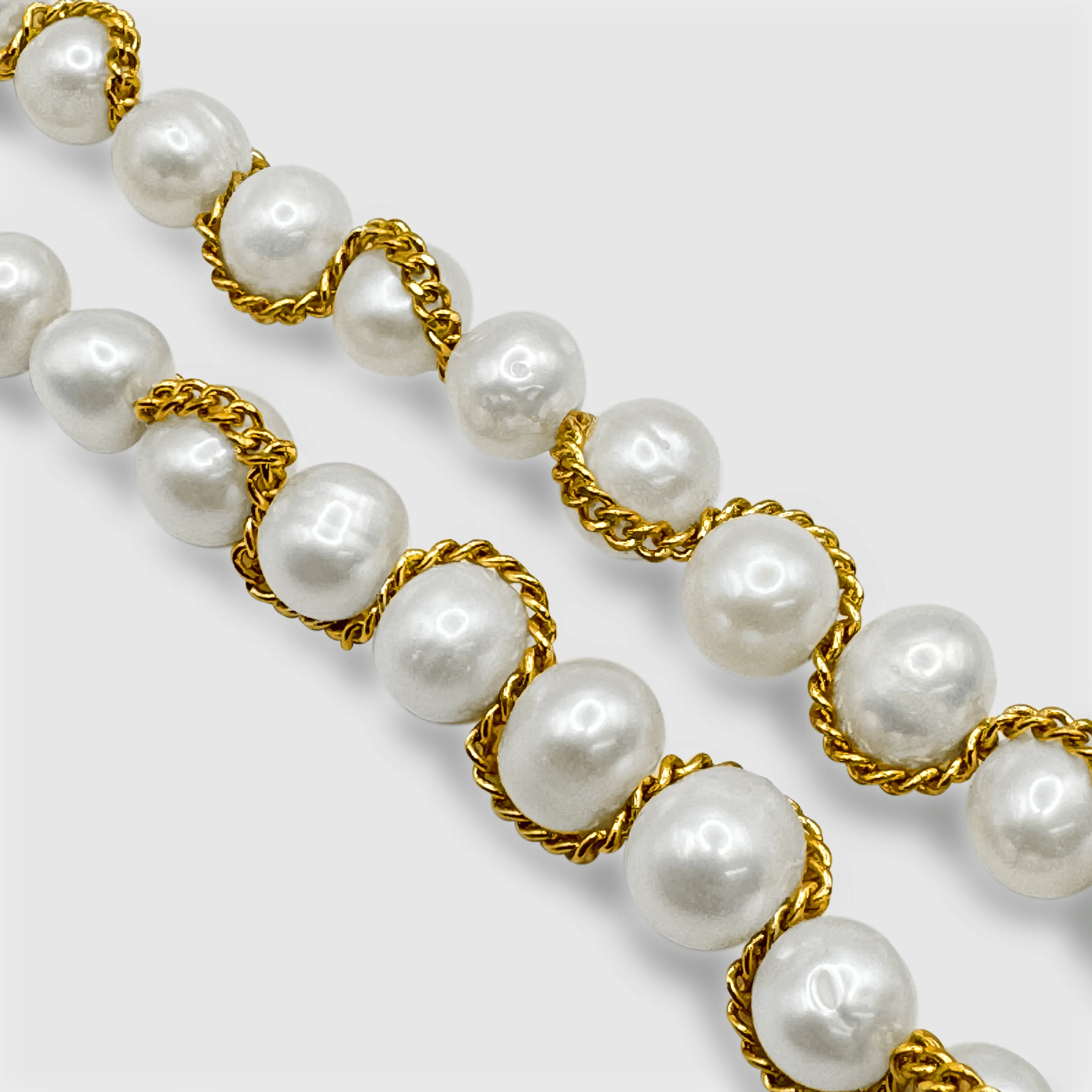 Chain Wrap Real Pearl Necklace (Gold) - Image 2