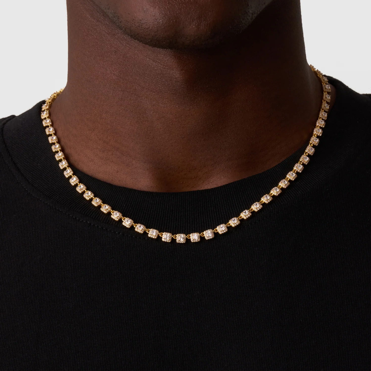 Cluster Stone Tennis Chain (Gold) - Image 2