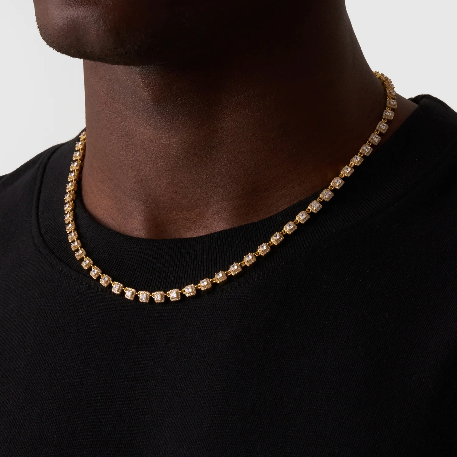 Cluster Stone Tennis Chain (Gold) - Image 4