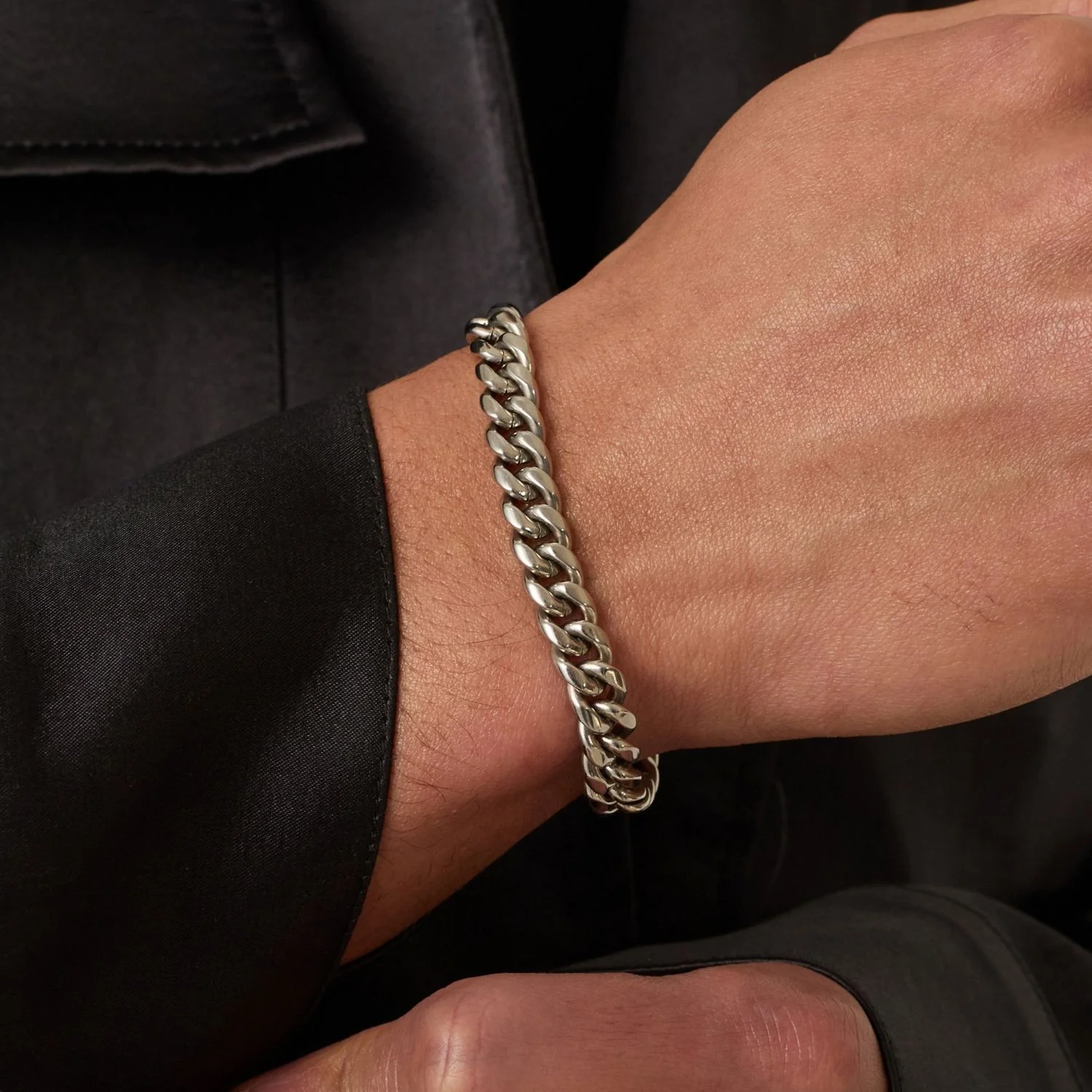 Cuban Bracelet (Silver) 8mm - Image 7