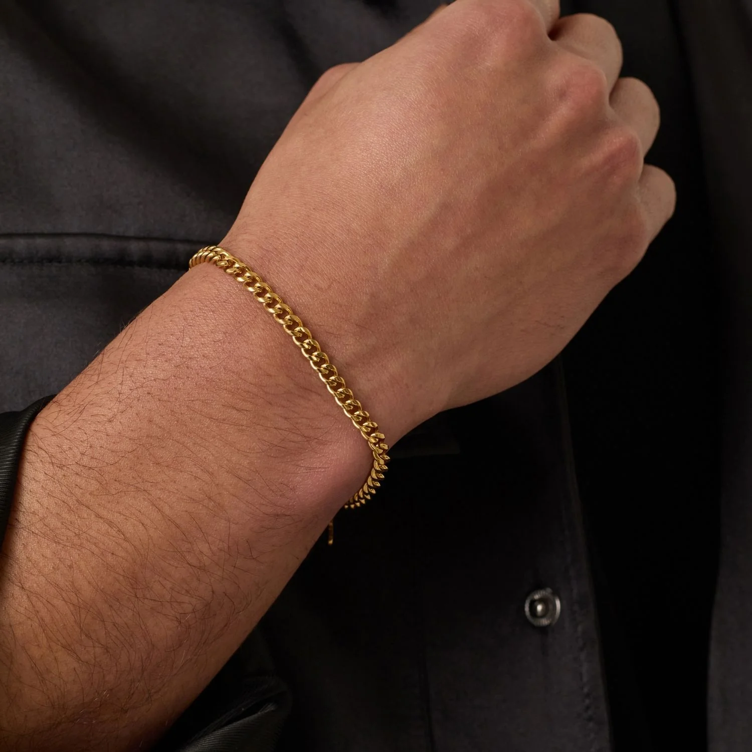 Cuban Bracelet (Gold) 4mm - Image 3