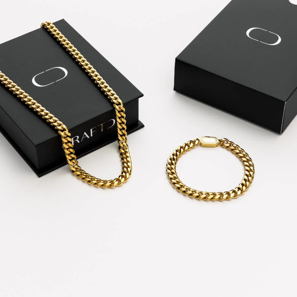 Cuban 8mm Gift Set (Gold) - Image 2
