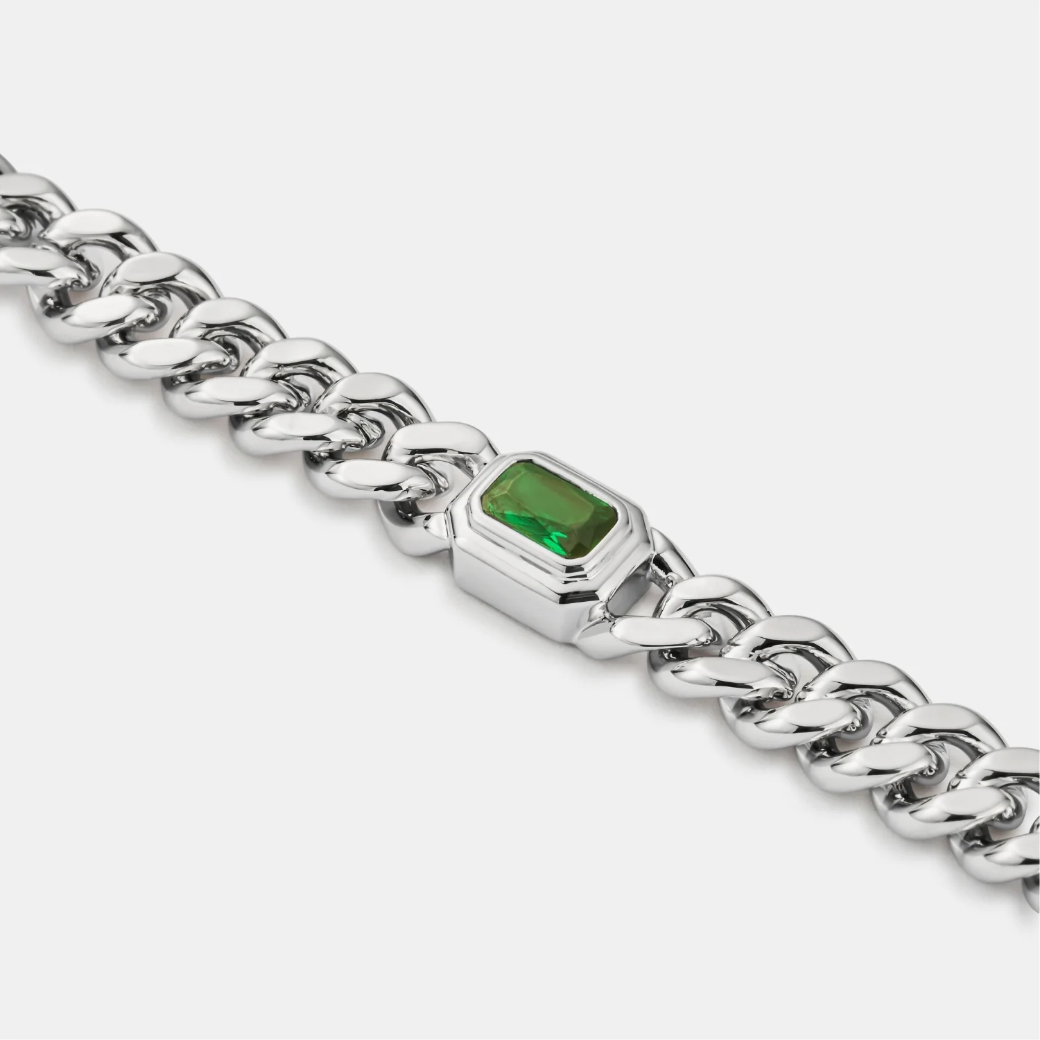 Emerald Cuban Bracelet (Silver) 6mm - Image 5