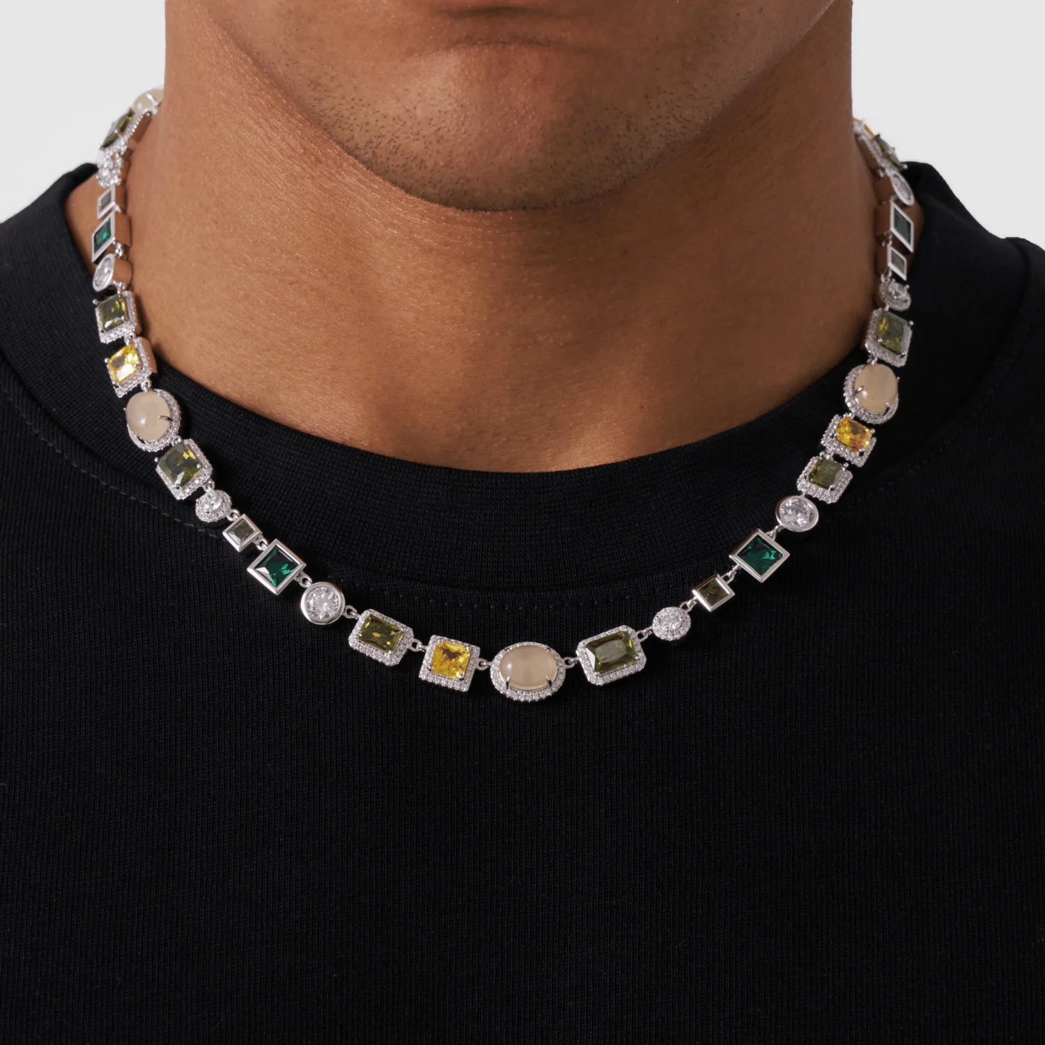 Emerald Gemstone Necklace (Silver) - Image 2