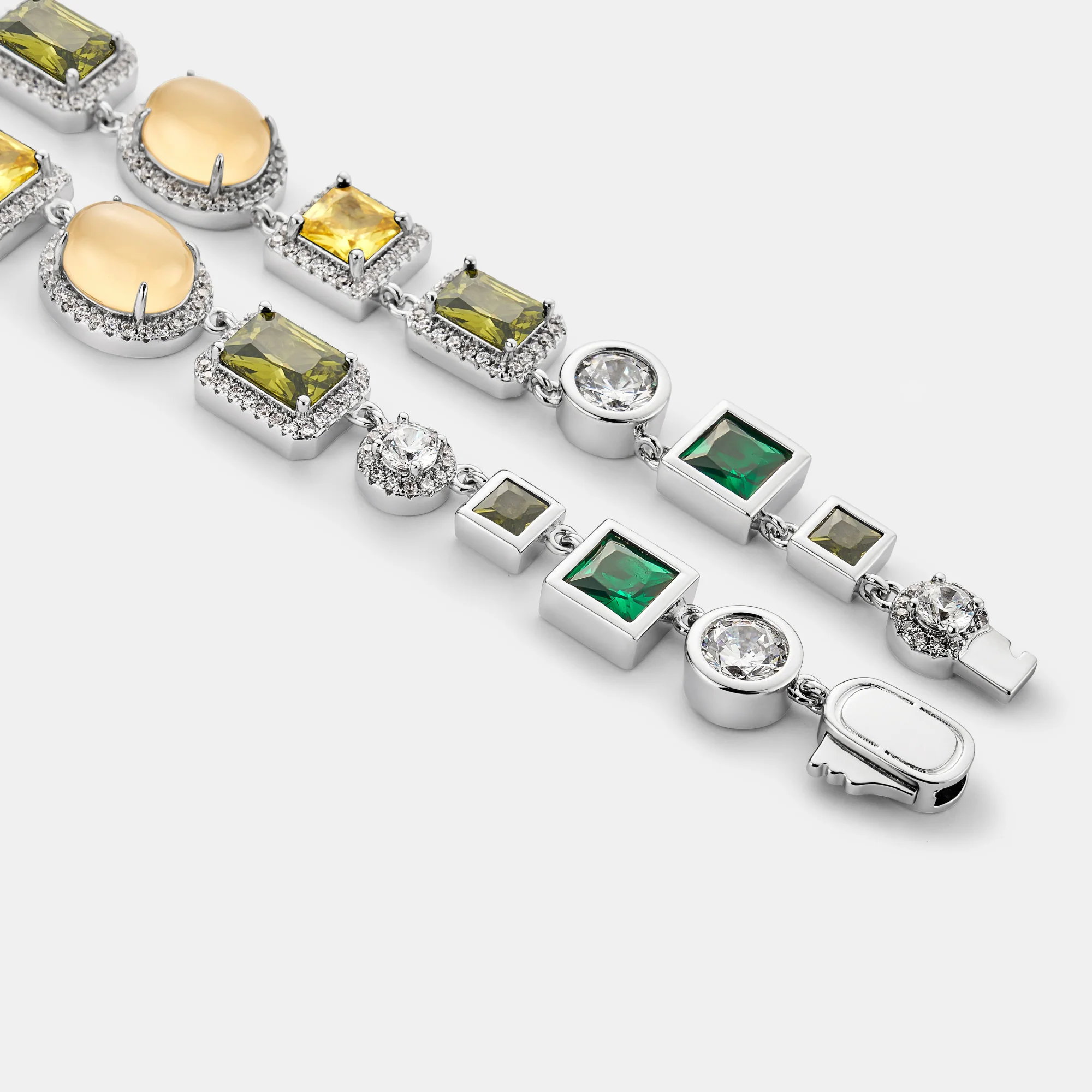Emerald Gemstone Necklace (Silver) - Image 4