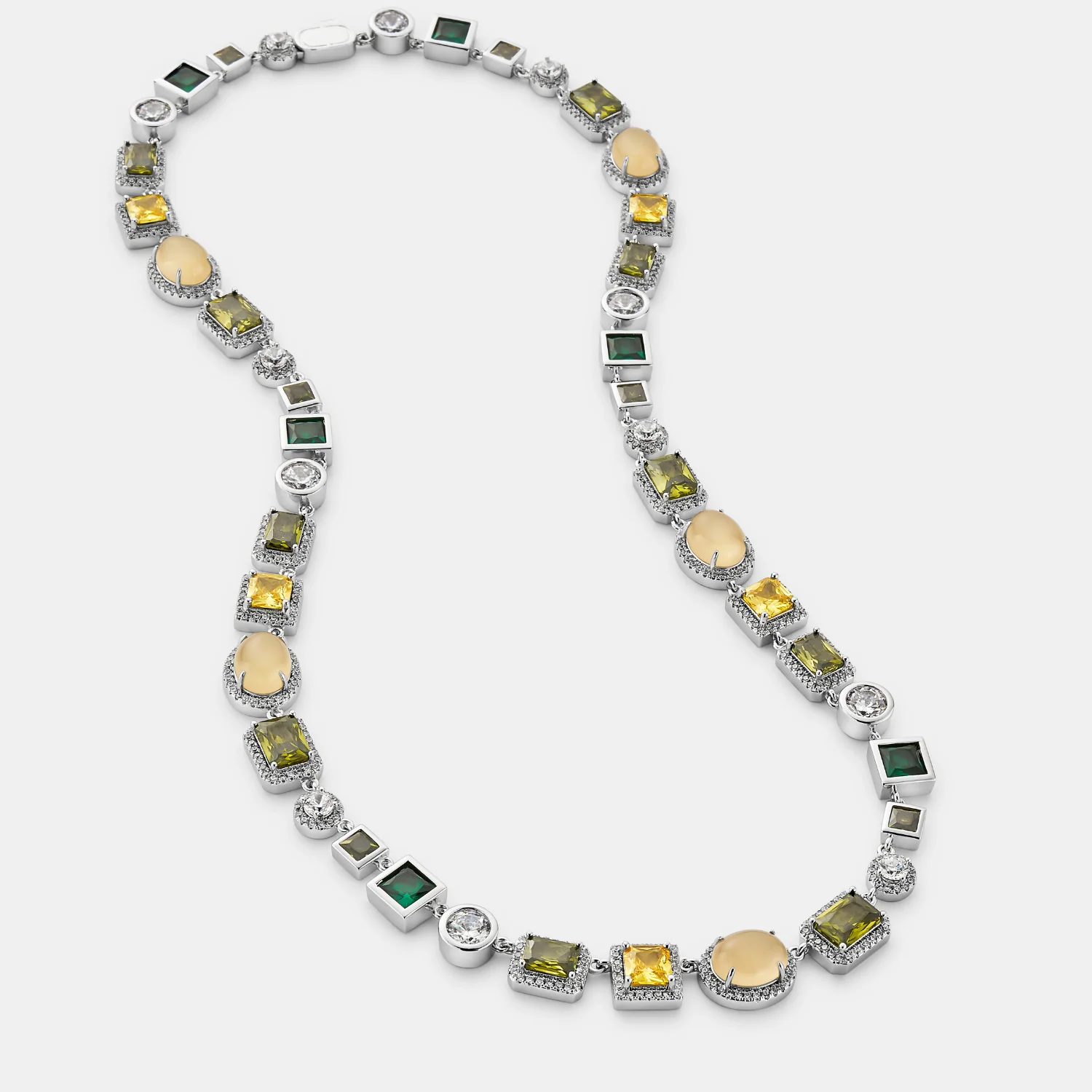 Emerald Gemstone Necklace (Silver) - Image 5