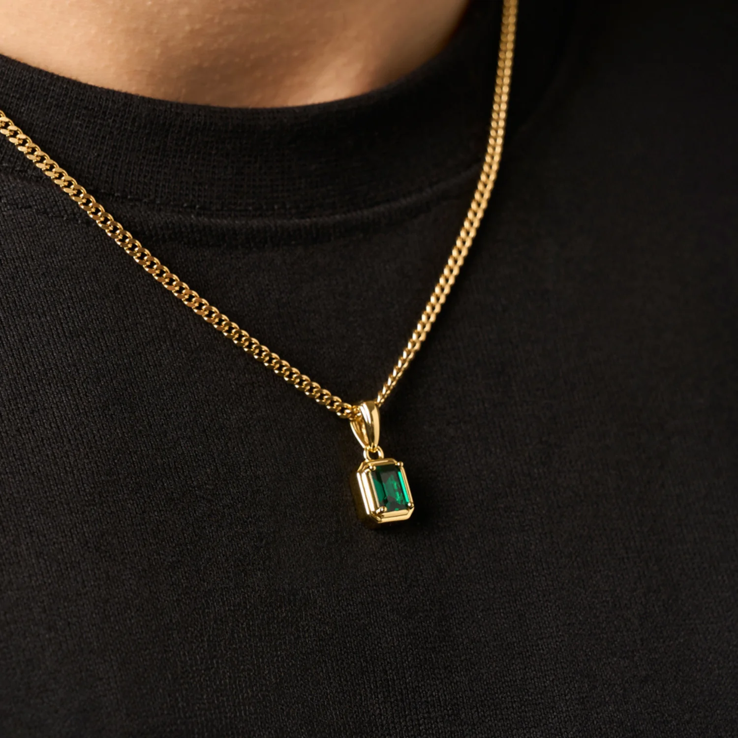 Emerald Stone Rectangle (Gold) - Image 4