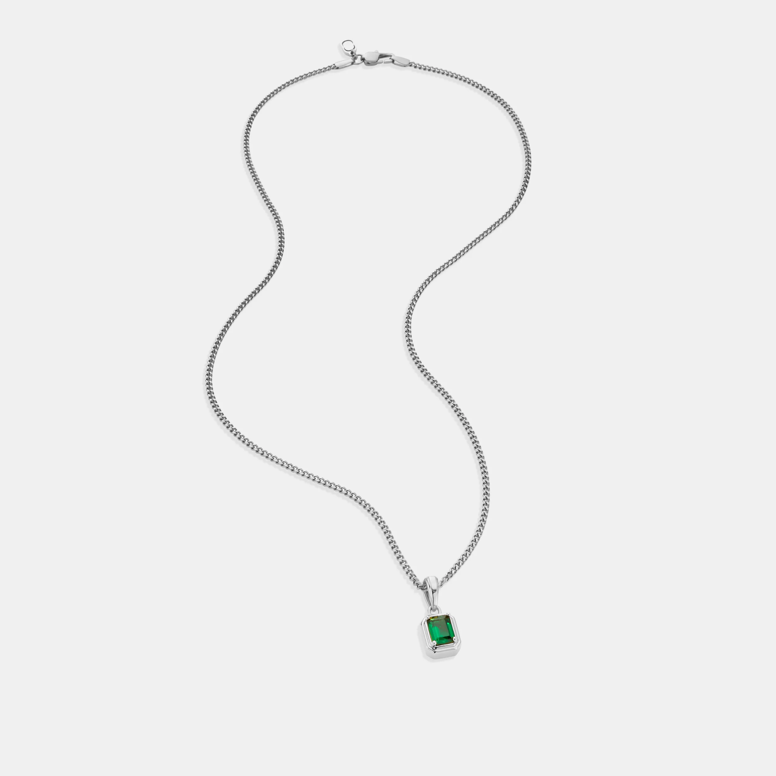 Emerald Stone Rectangle (Silver) - Image 5