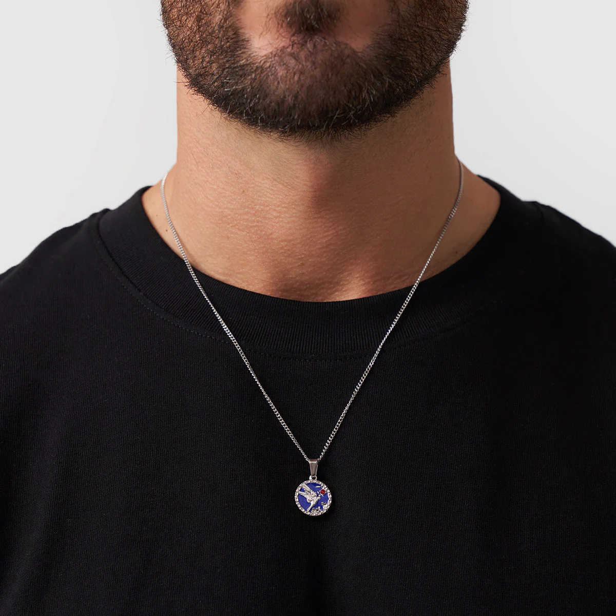 Enamel Swallow Pendant (Silver) - Image 2