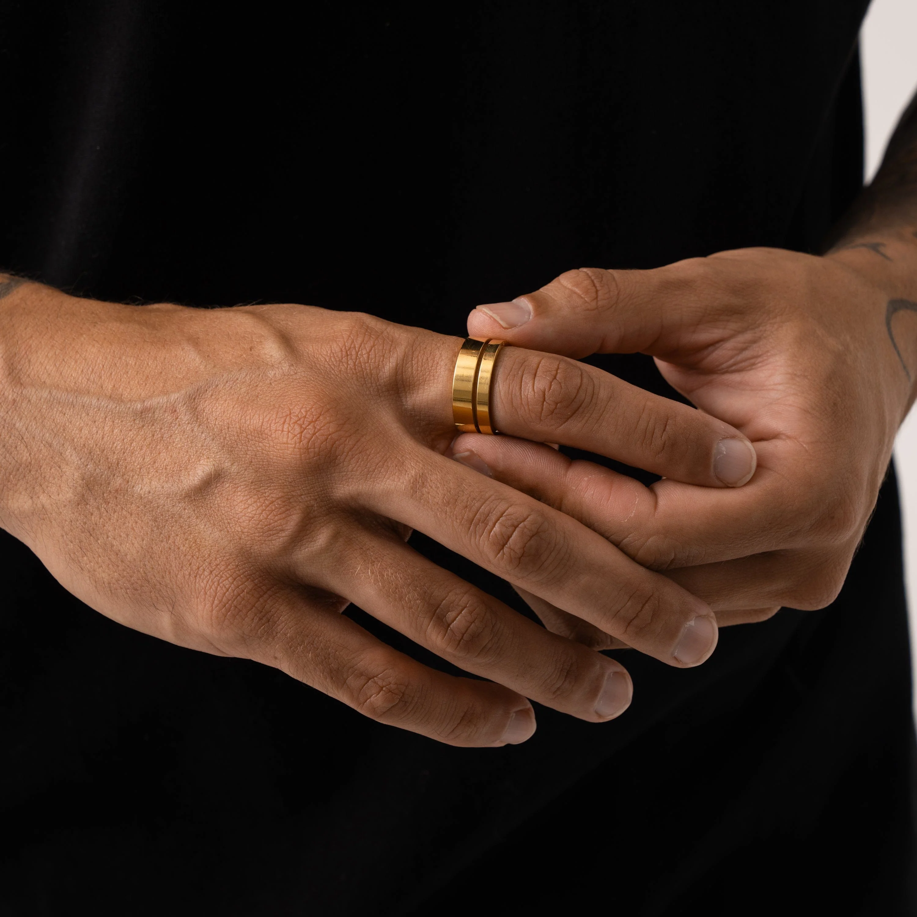 Flat Band Ring Set (Gold) - Image 3