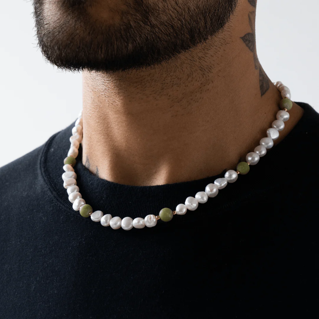 Forest Green - Real Pearl Necklace - Image 4