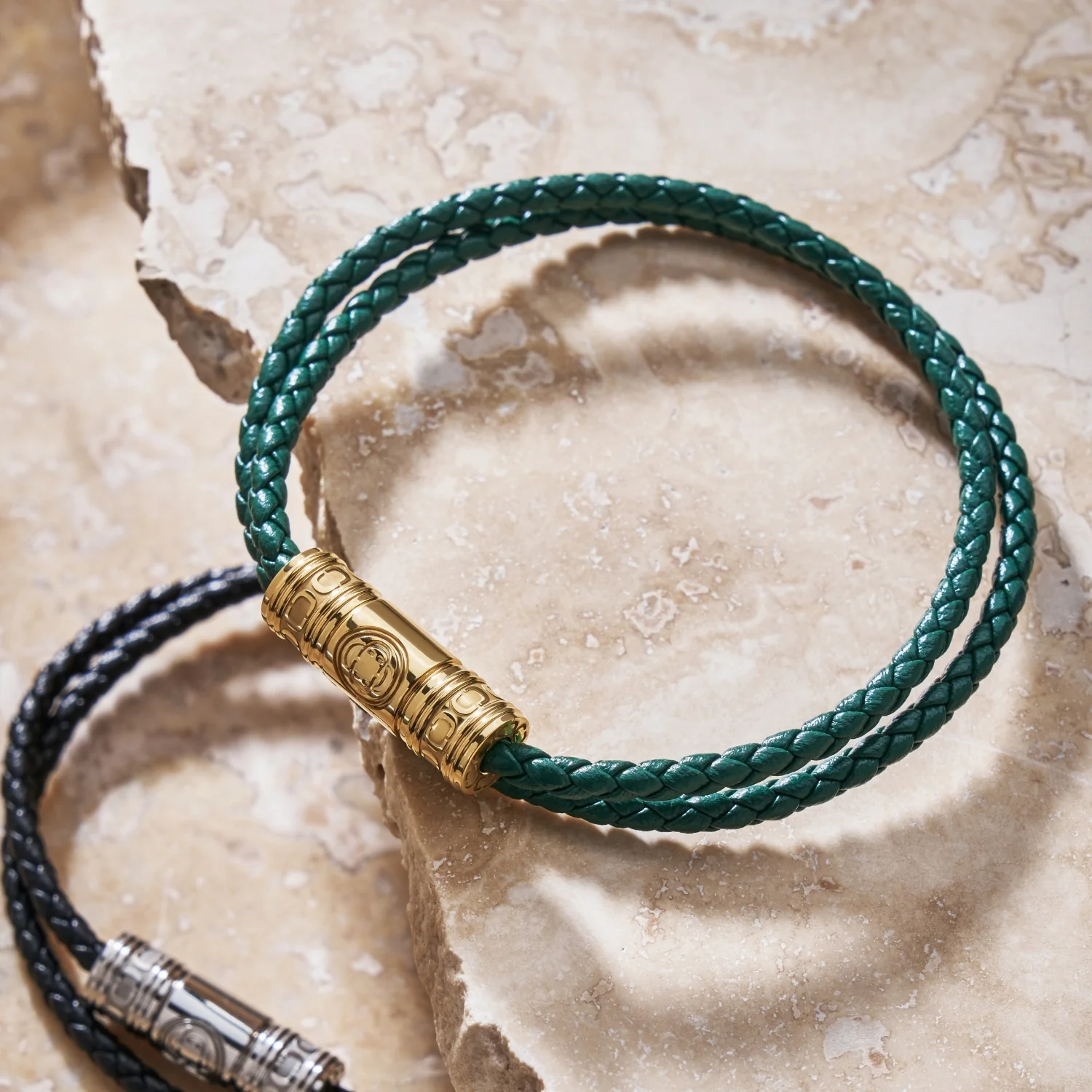 Green Leather Wrap Bracelet - Image 5