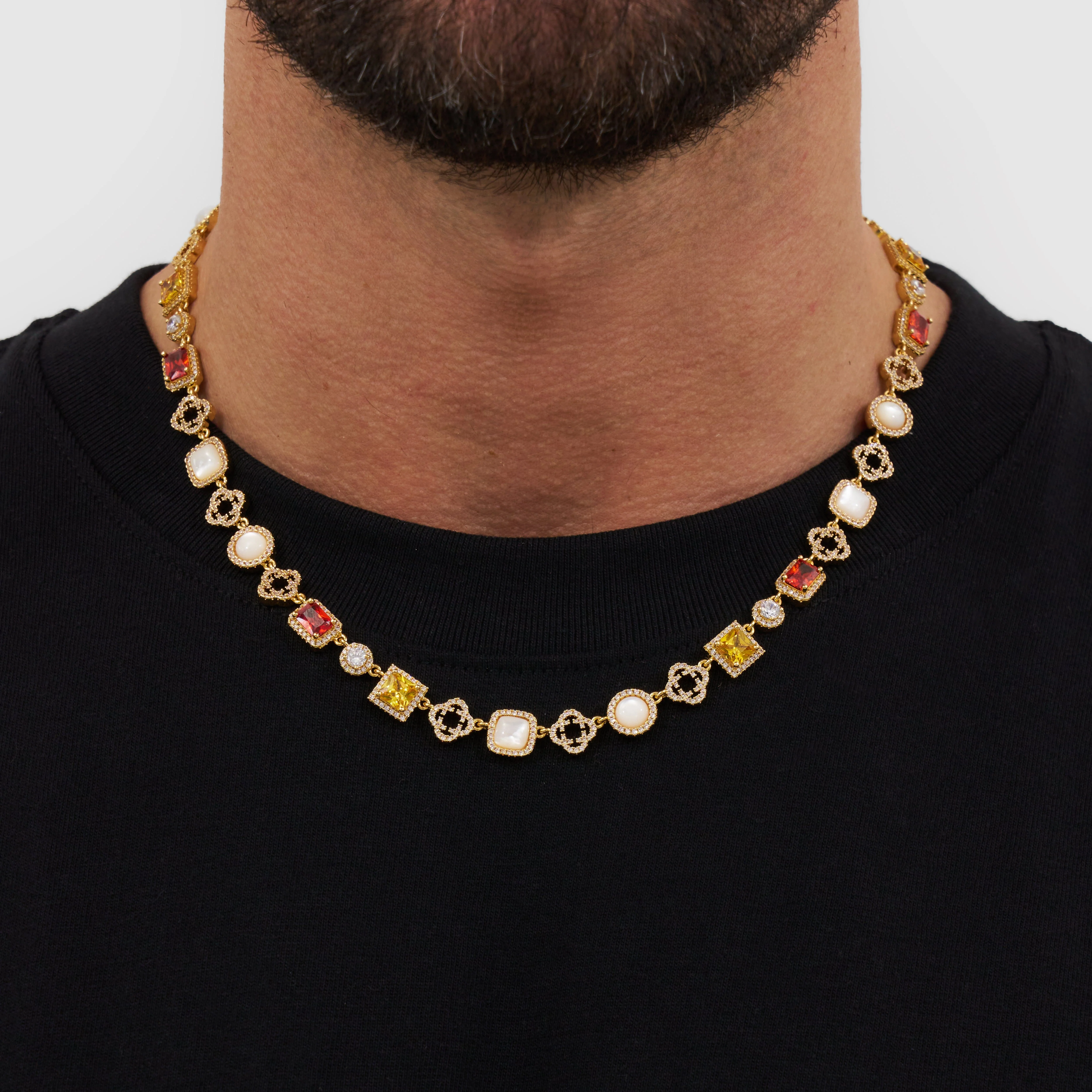 Iced Gemstone Necklace (Gold) - Image 2