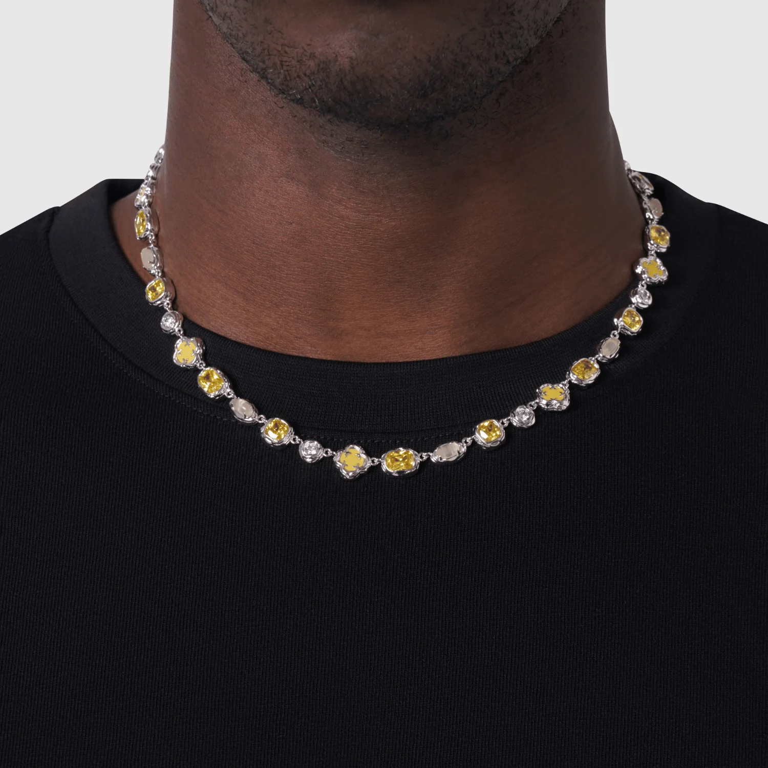 Melted Citrine Gemstone Necklace (Silver) - Image 2