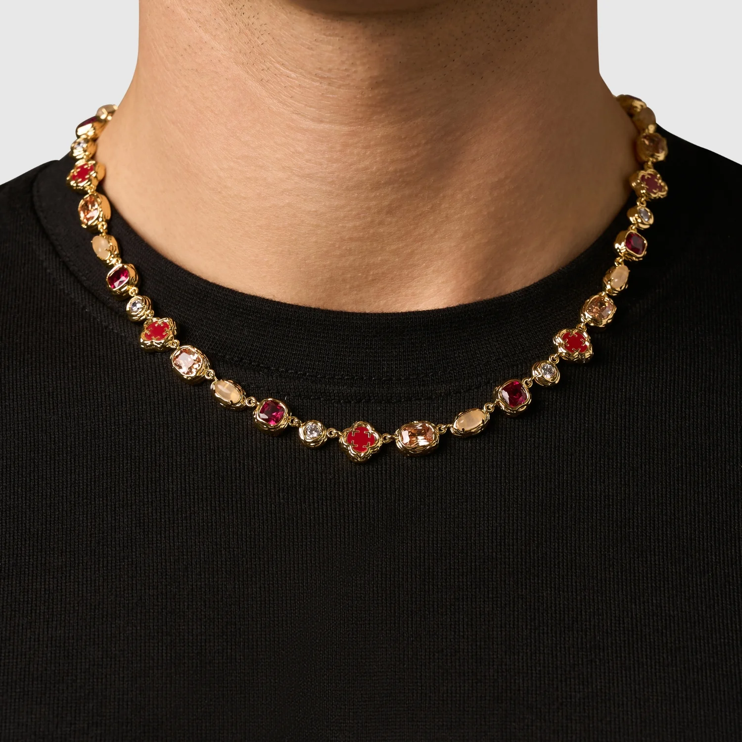 Melted Ruby Gemstone Necklace (Gold) - Image 2