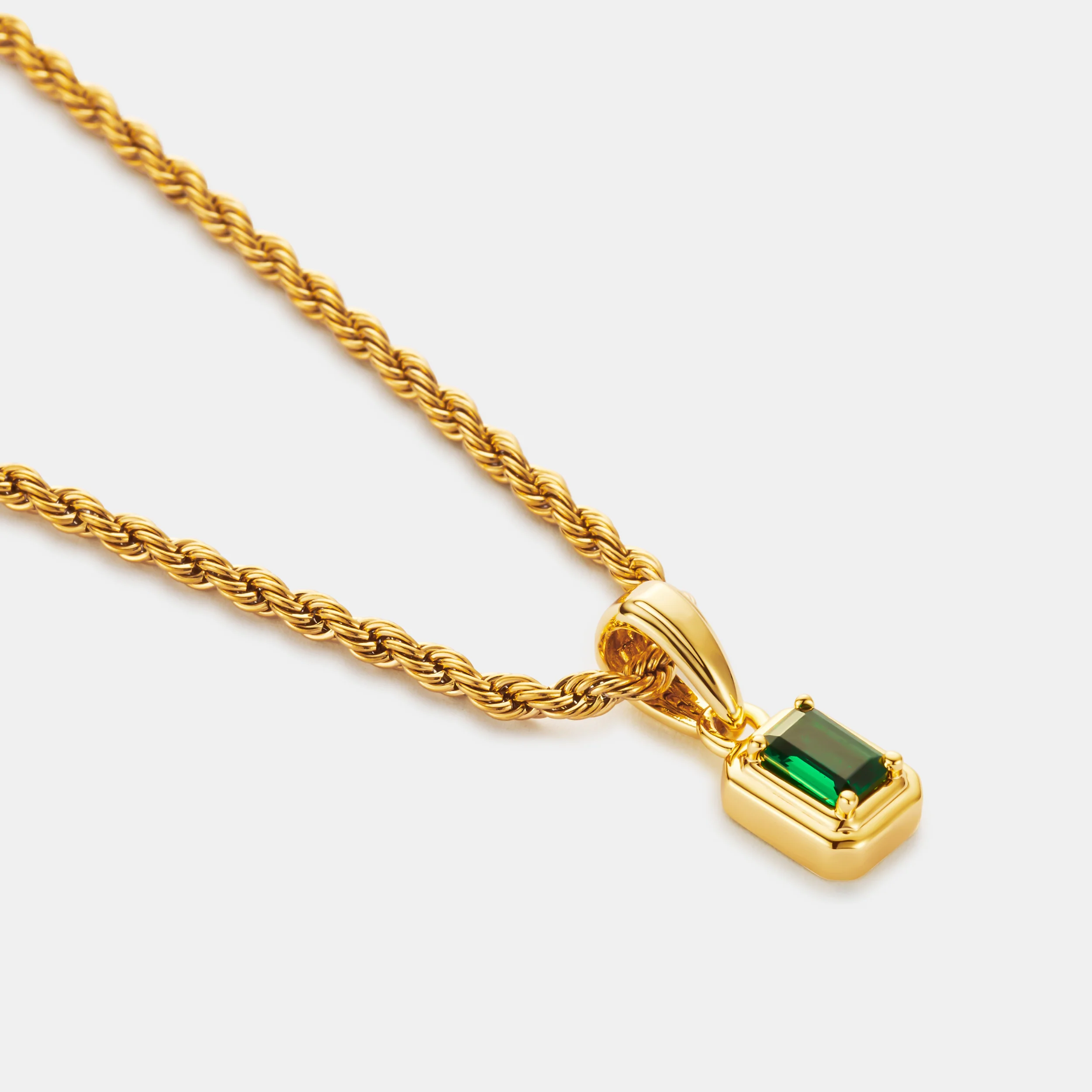 Mini Emerald Stone Rectangle (Gold) - Image 3
