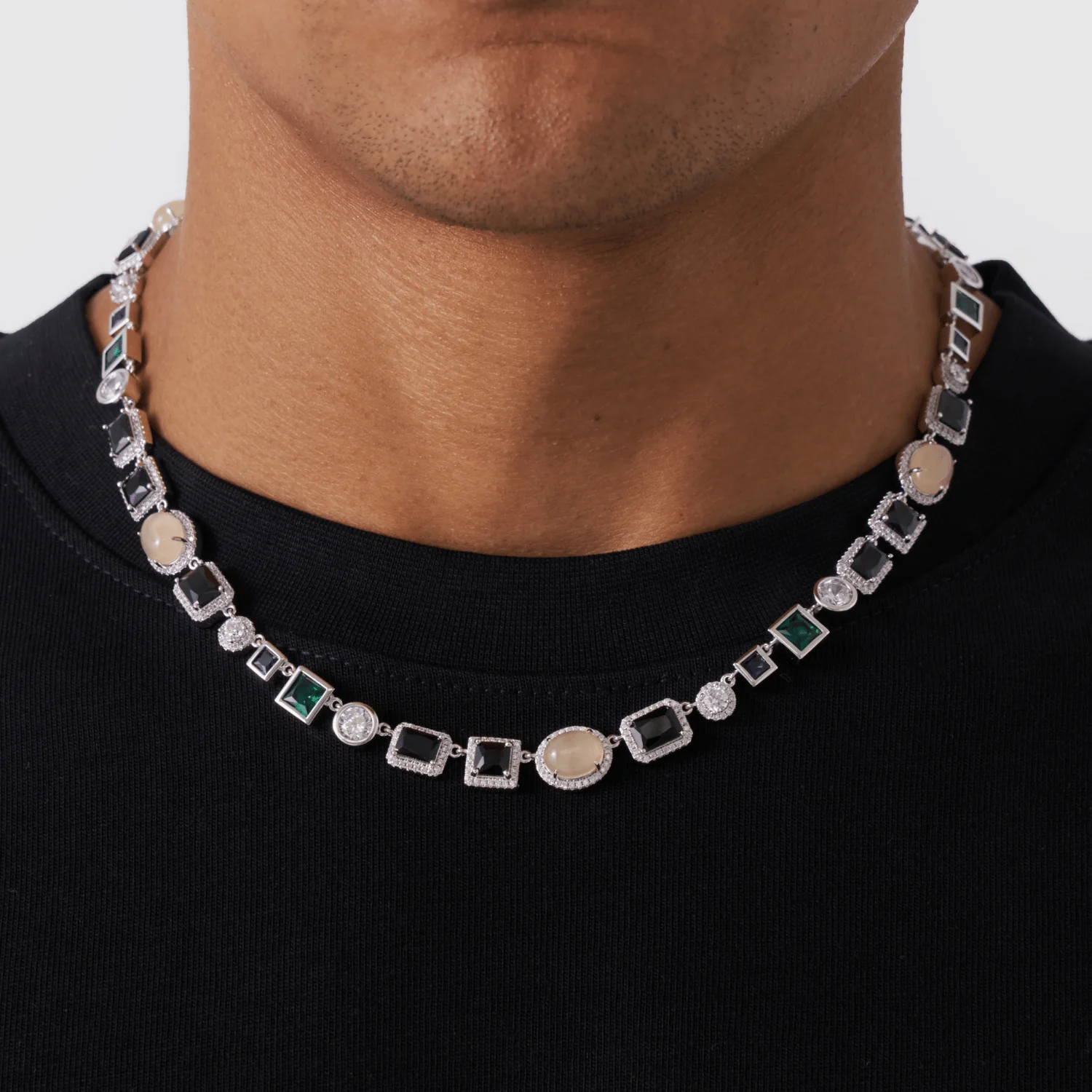 Onyx Gemstone Necklace (Silver) - Image 2