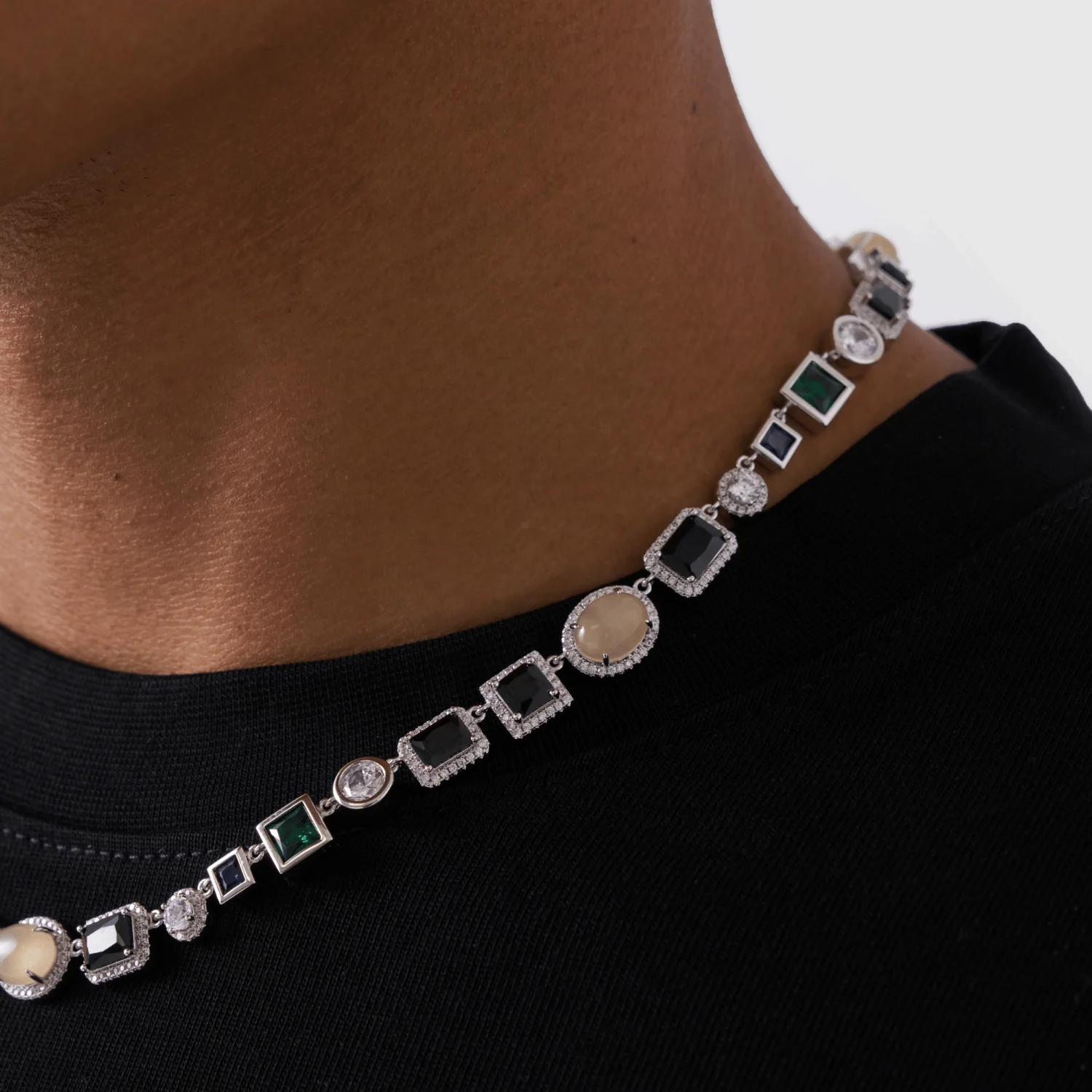 Onyx Gemstone Necklace (Silver) - Image 6