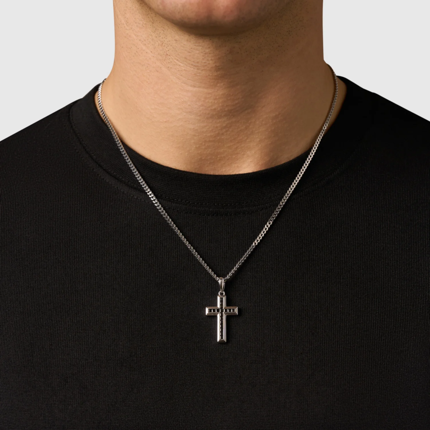 Onyx Stone Cross (Silver) - Image 2
