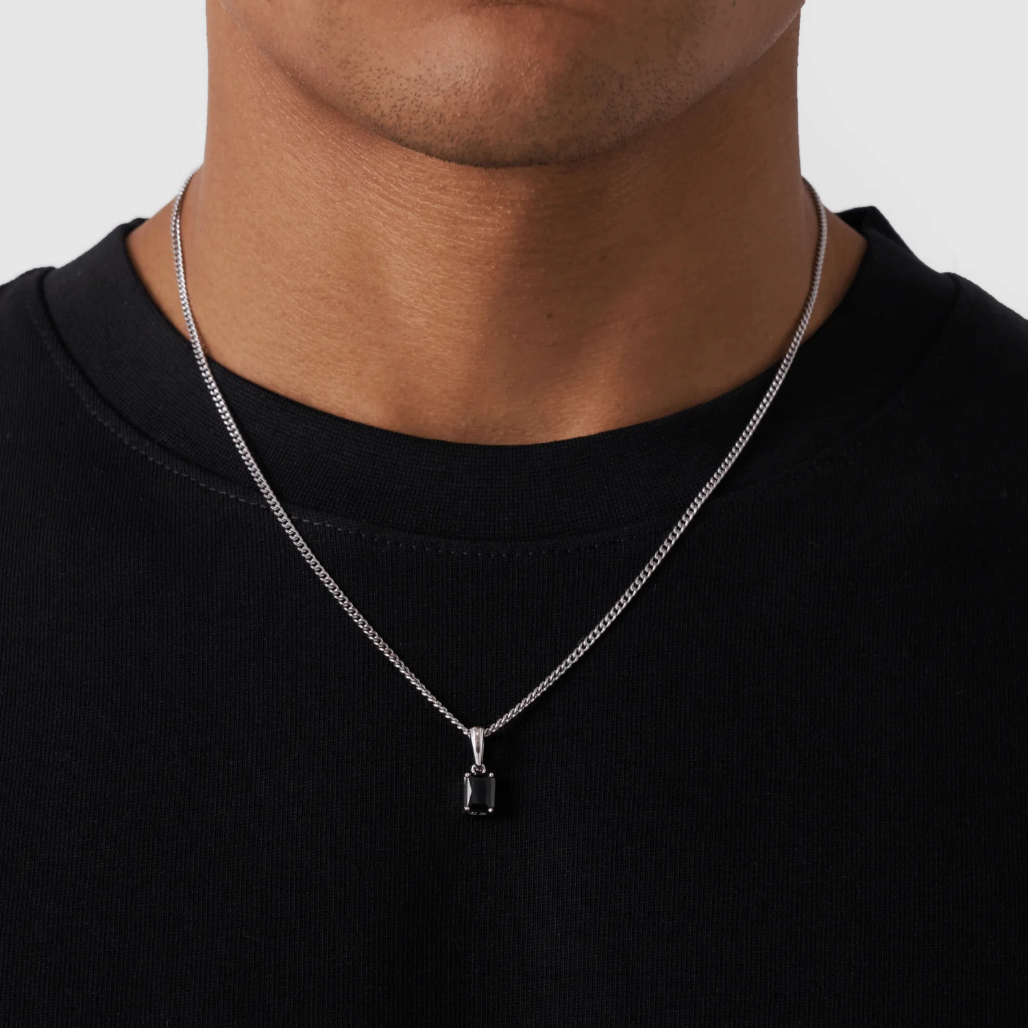 Onyx Stone Pendant (Silver) - Image 2
