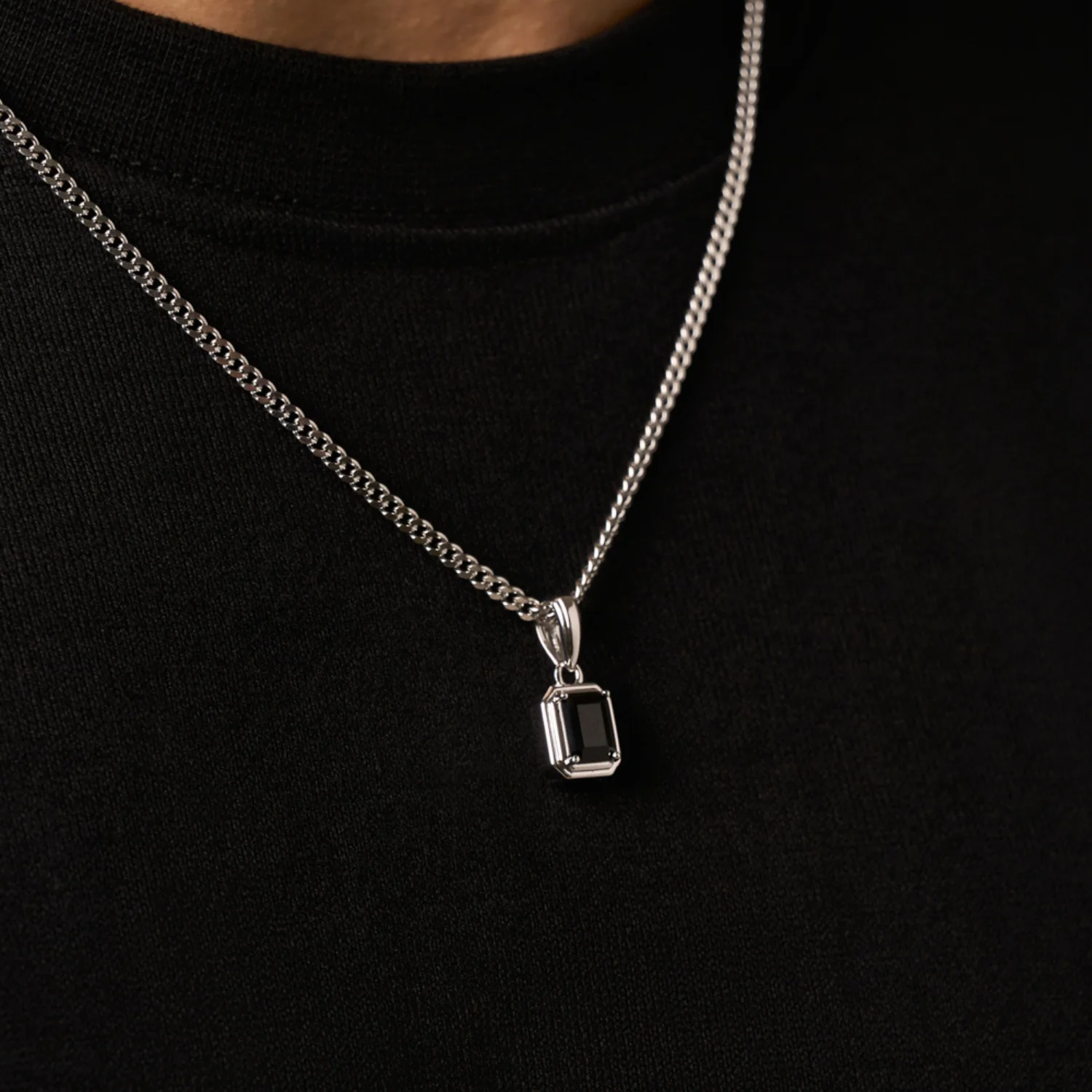Onyx Stone Rectangle (Silver) - Image 4
