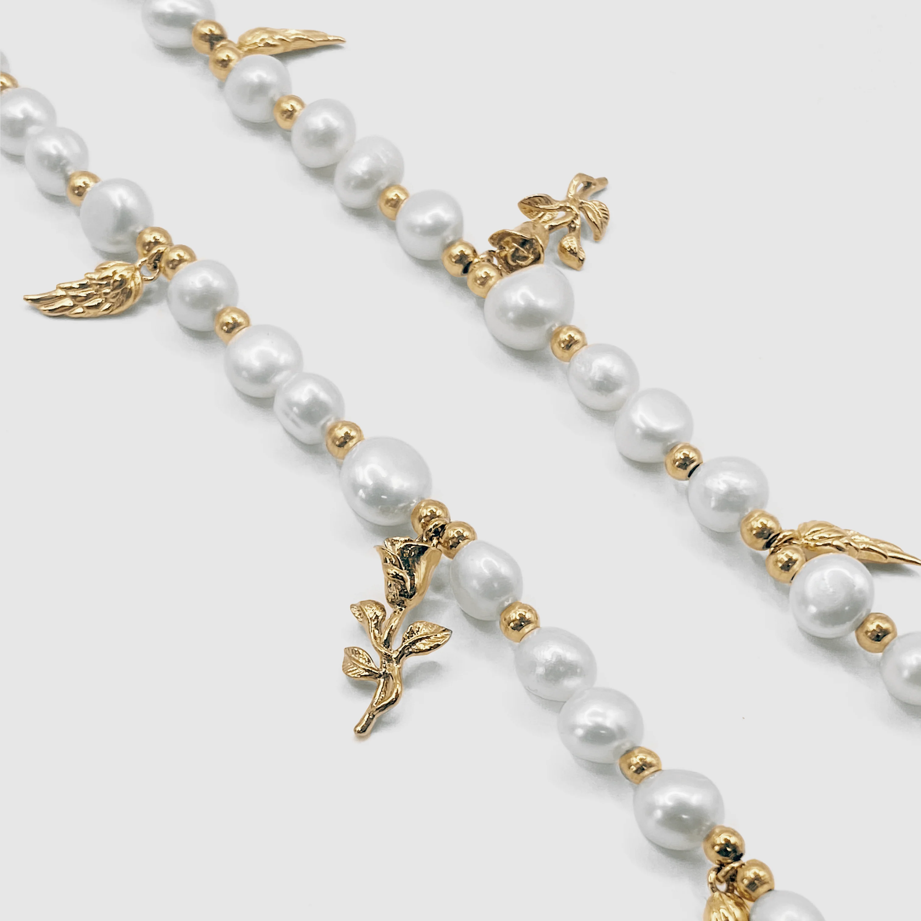 Pendant Real Pearl Necklace (Gold) - Image 8