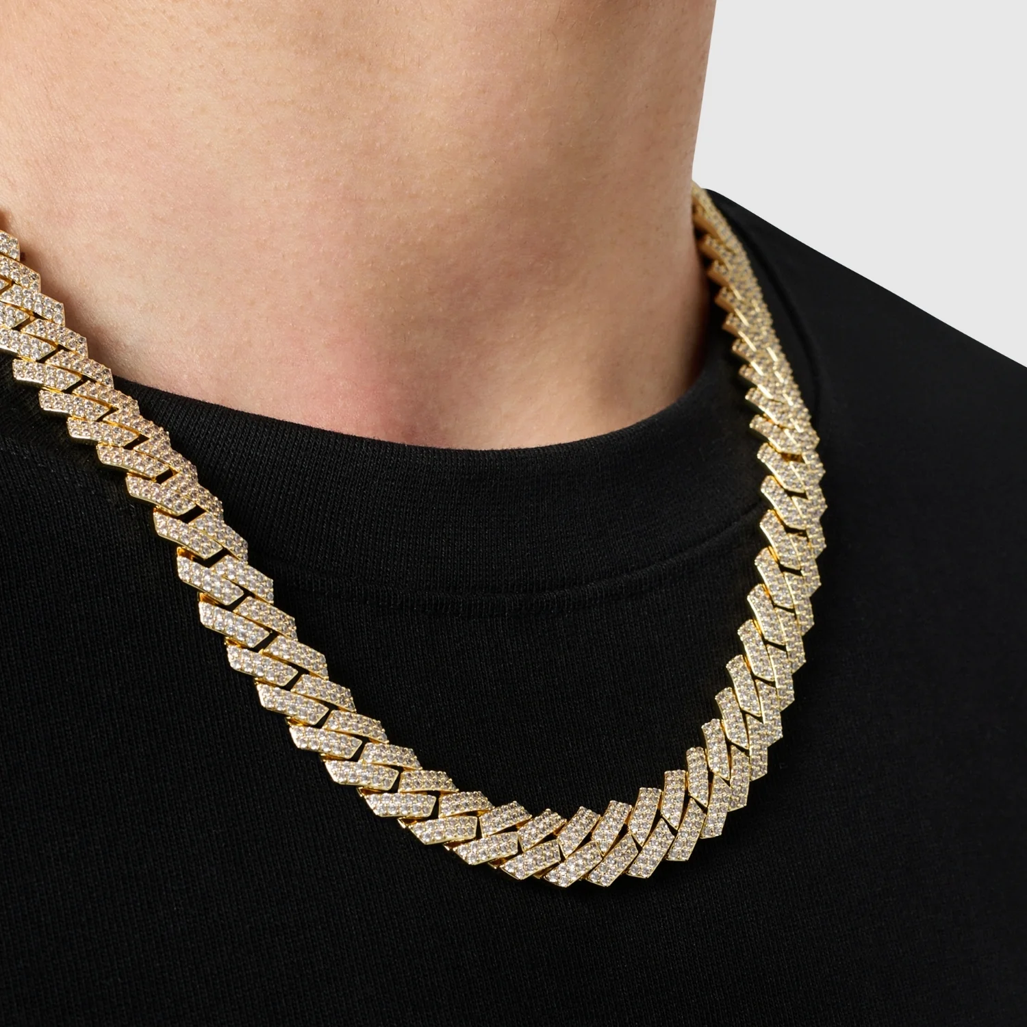 Prong Link Iced Cuban (Gold) 12mm - Image 7