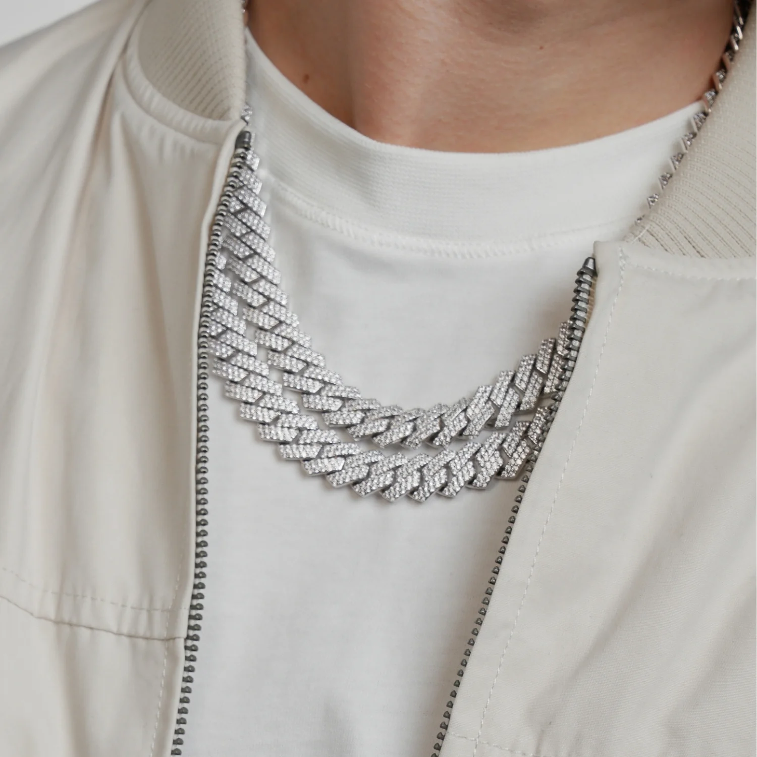 Prong Link Iced Cuban (Silver) 12mm - Image 5