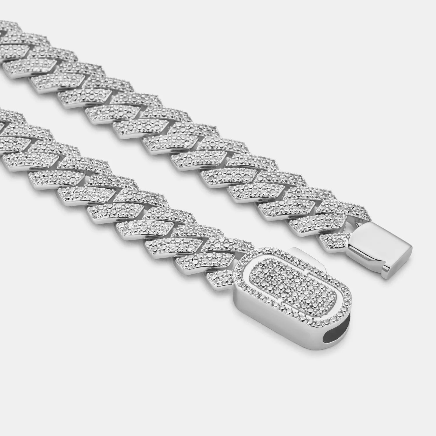 Prong Link Iced Cuban (Silver) 12mm - Image 9
