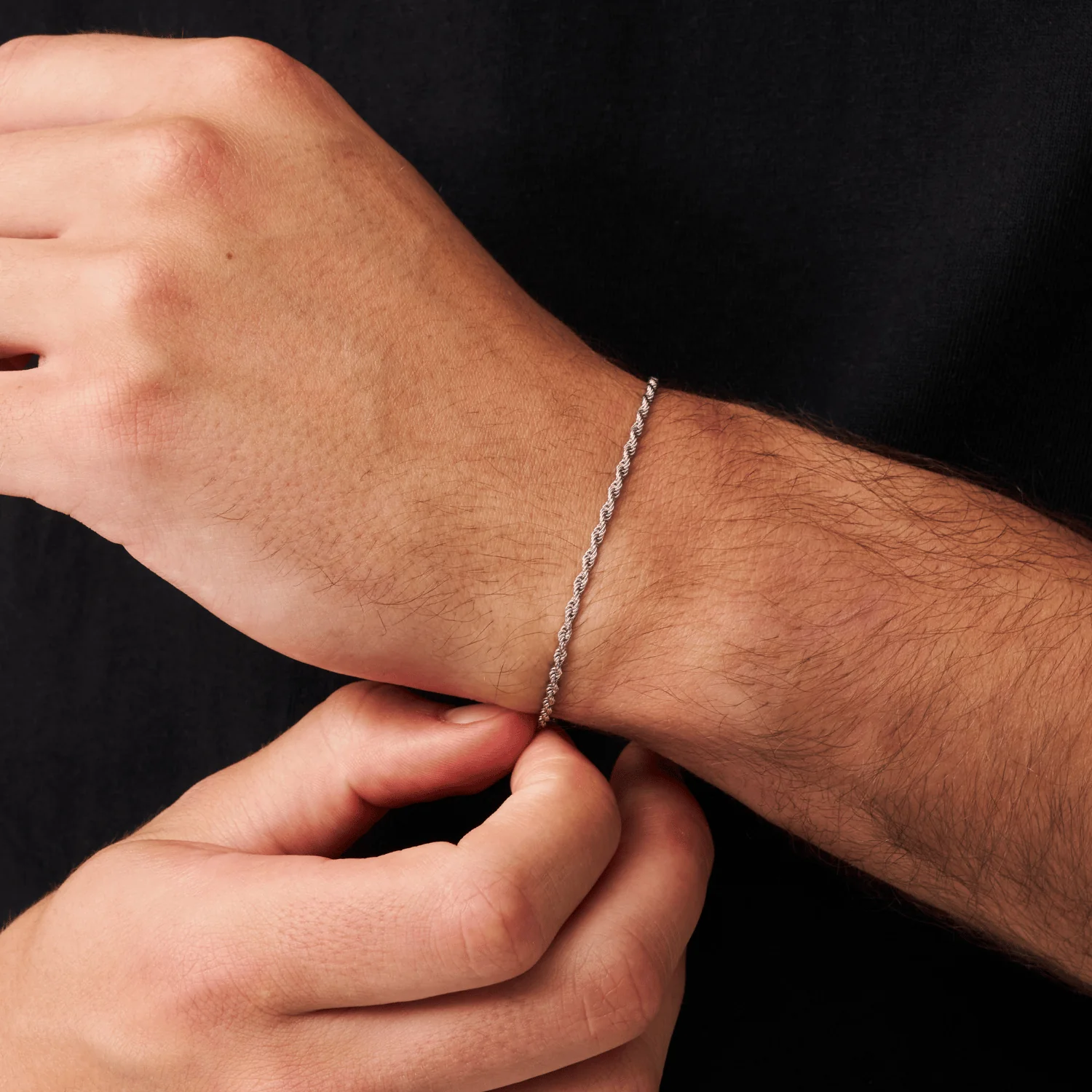 Rope Bracelet (Silver) 2mm - Image 3