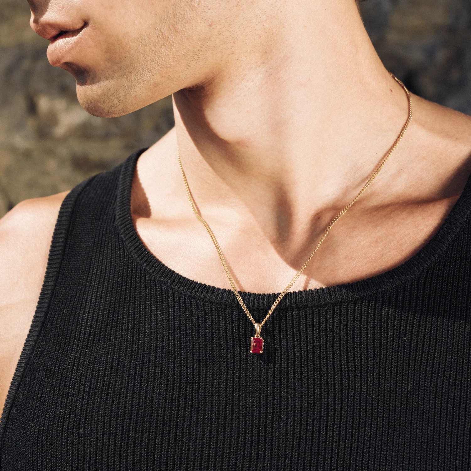Ruby Stone Pendant (Gold) - Image 7