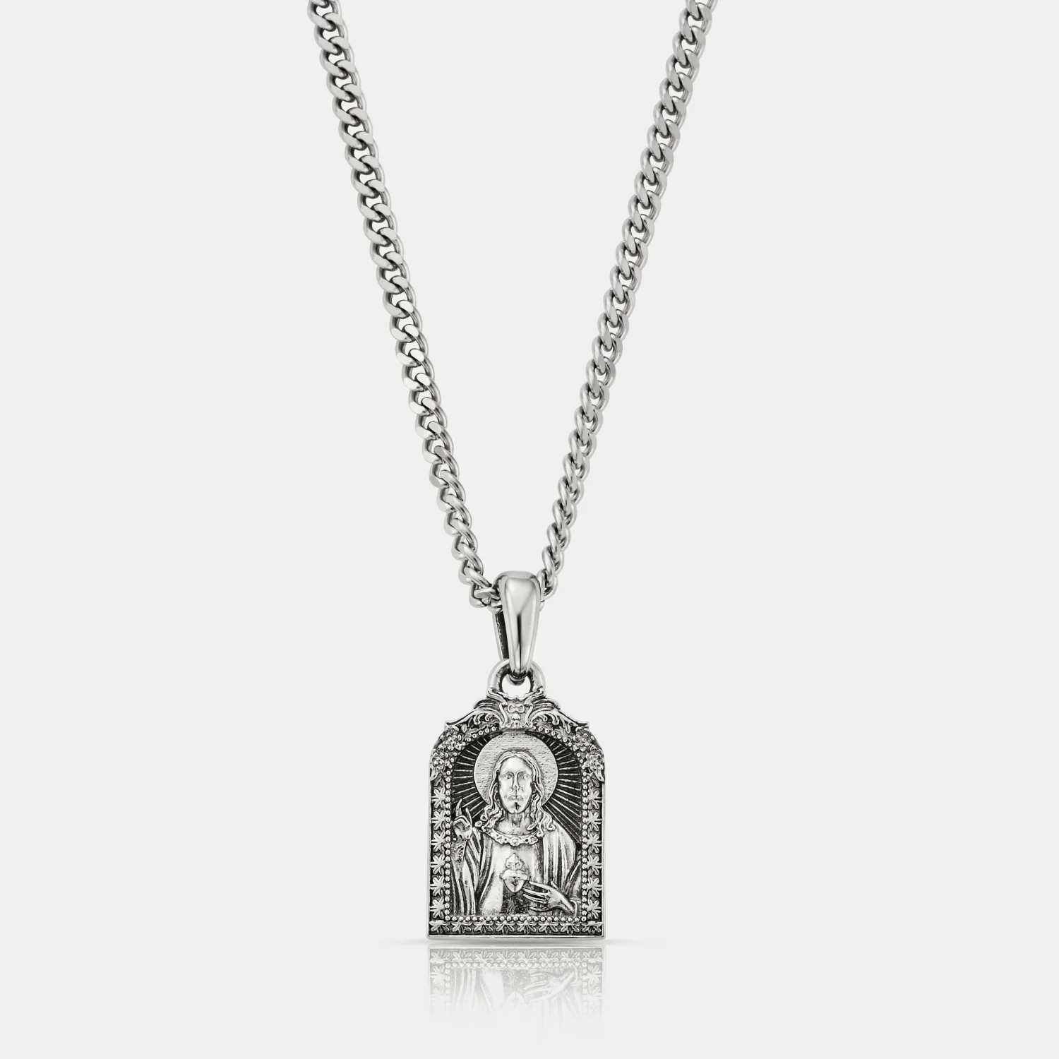 Sacred Heart Jesus (Silver)