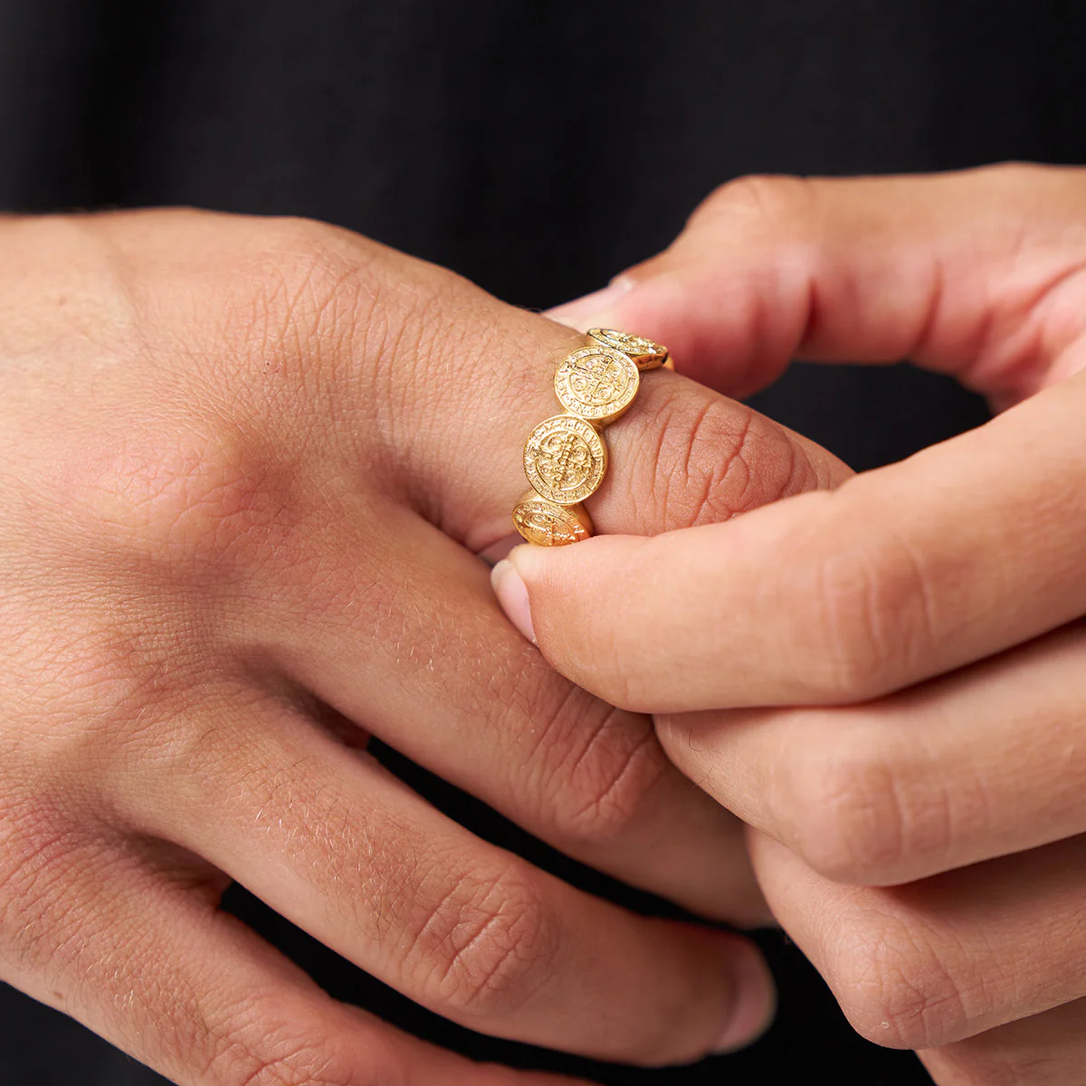 Saint Benedict Band Ring (Gold) - Image 6