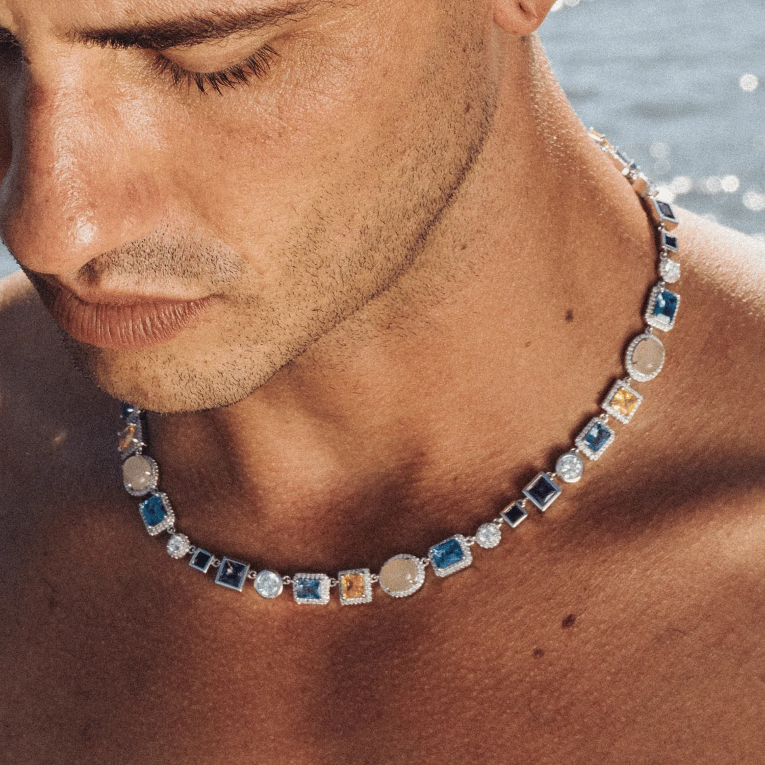 Sapphire Gemstone Necklace (Silver) - Image 5