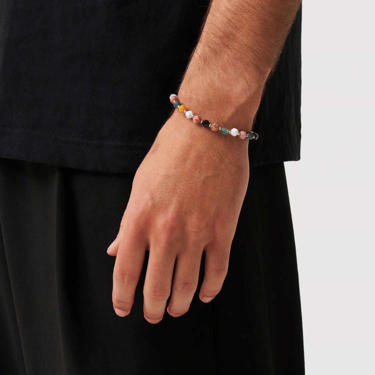 Stone Beaded Bracelet (Silver) - Image 2