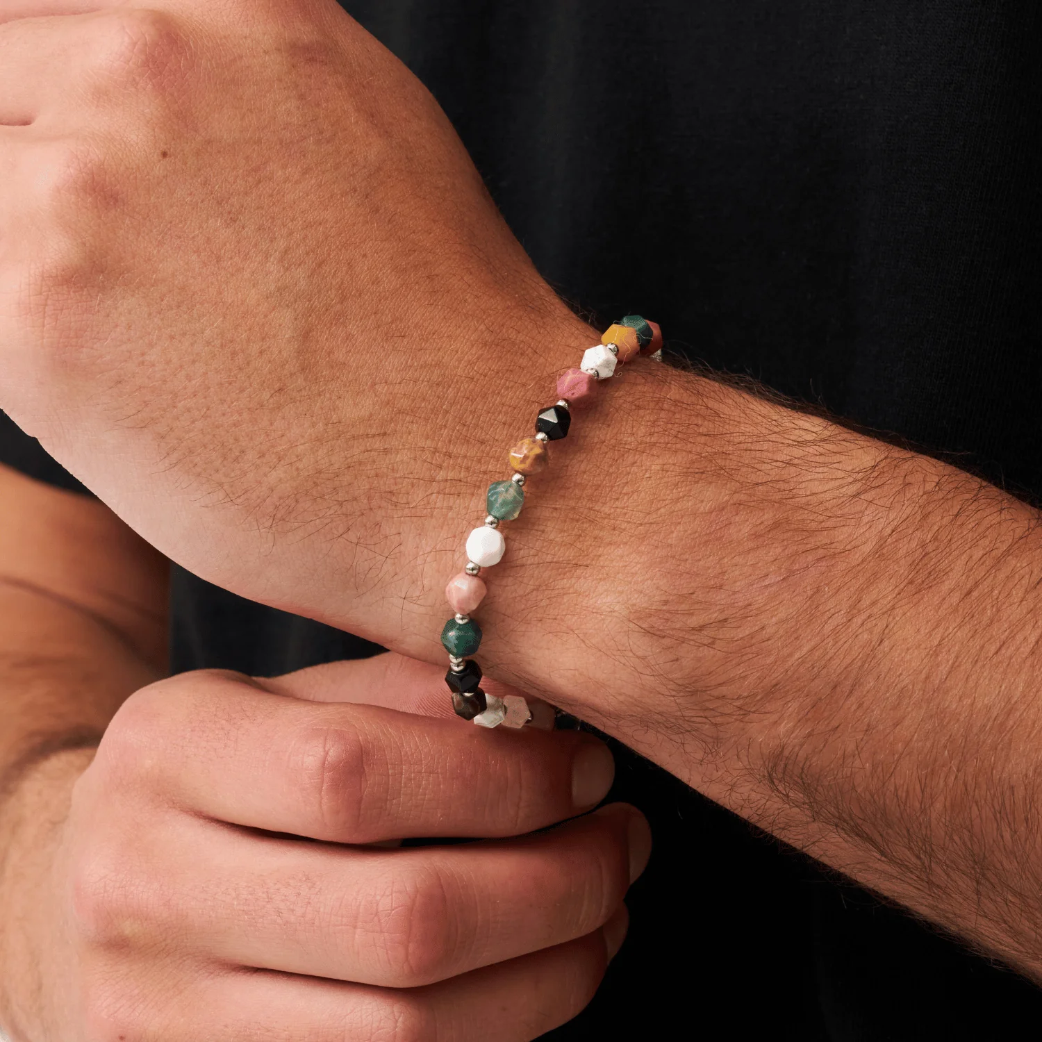Stone Beaded Bracelet (Silver) - Image 3