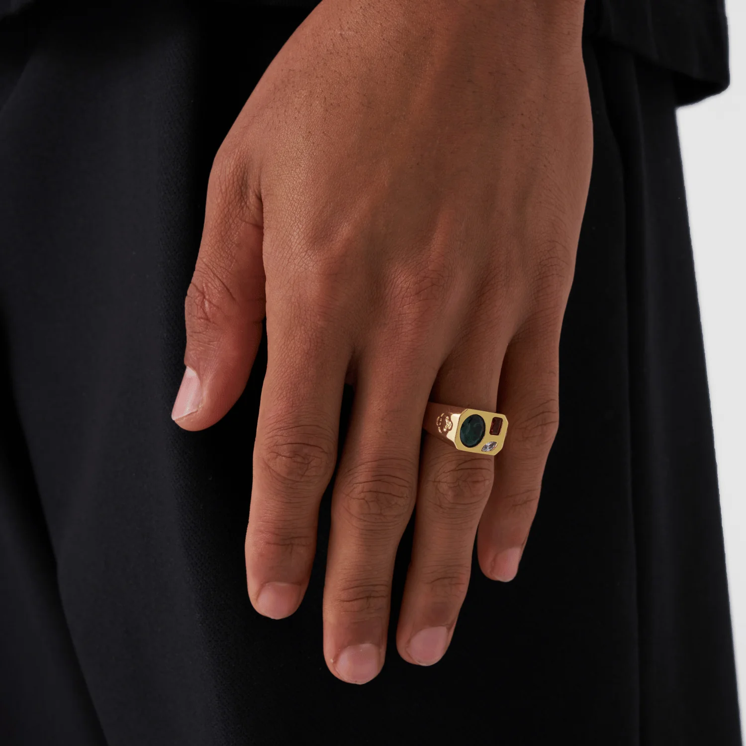 Tri Stone Ring (Gold) - Image 2