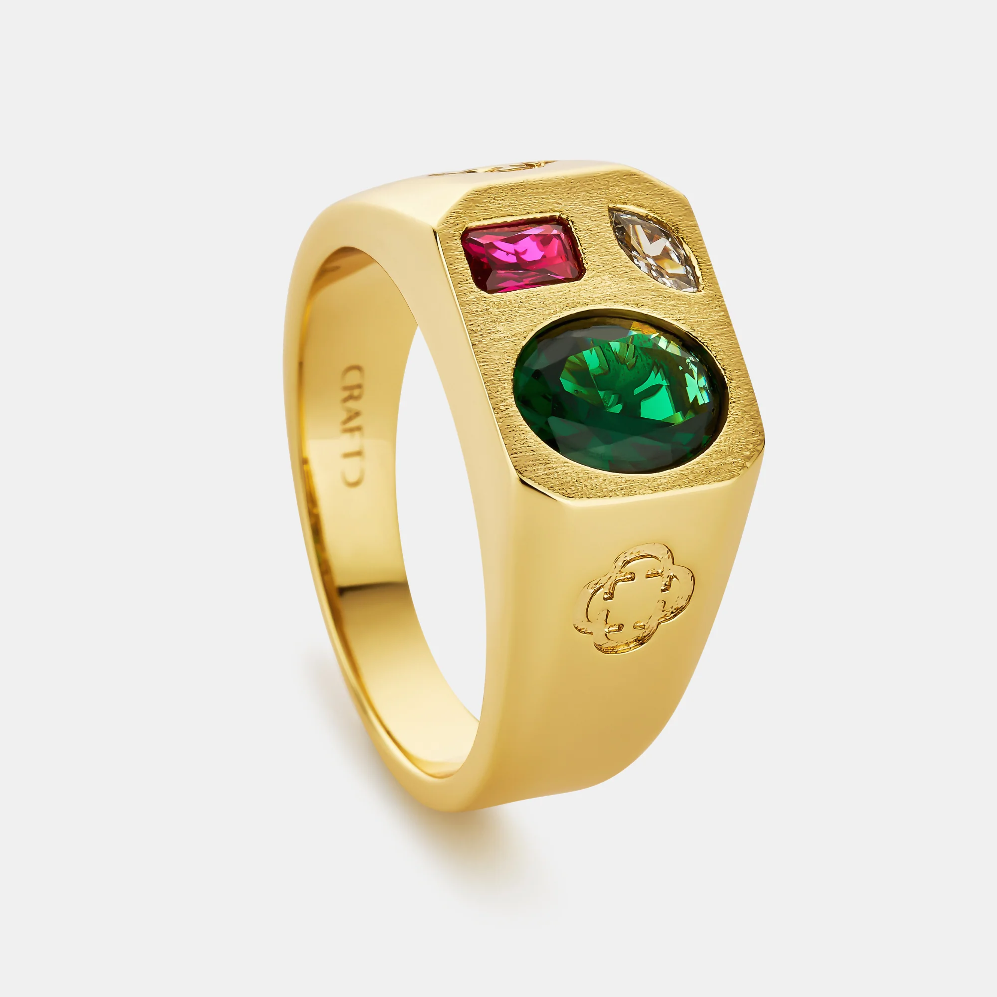 Tri Stone Ring (Gold) - Image 5