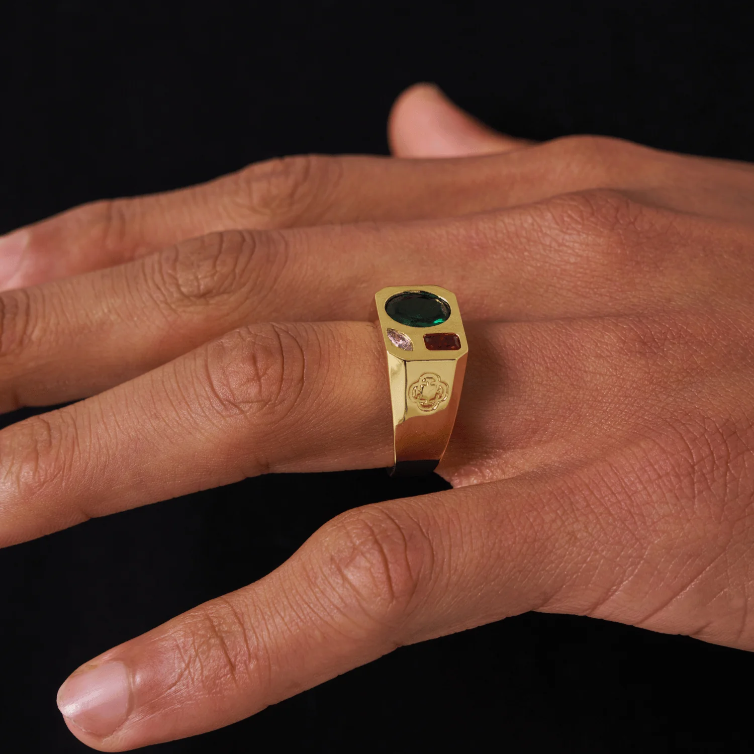 Tri Stone Ring (Gold) - Image 6
