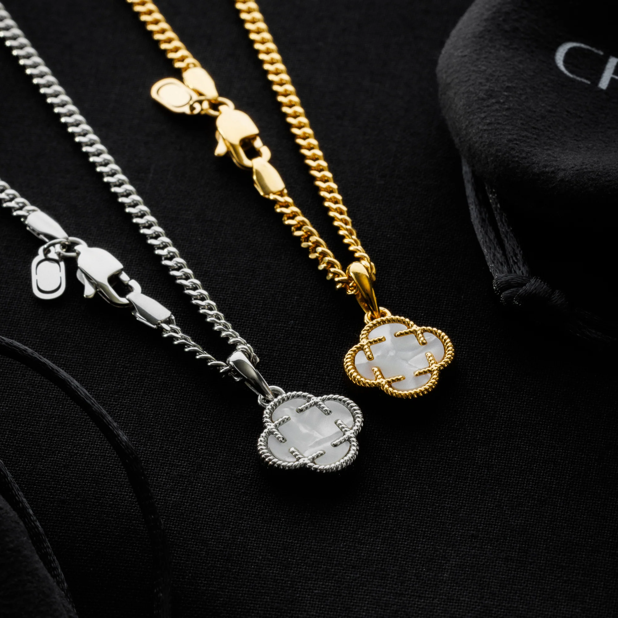 White Clover Stone Pendant (Silver) - Image 4