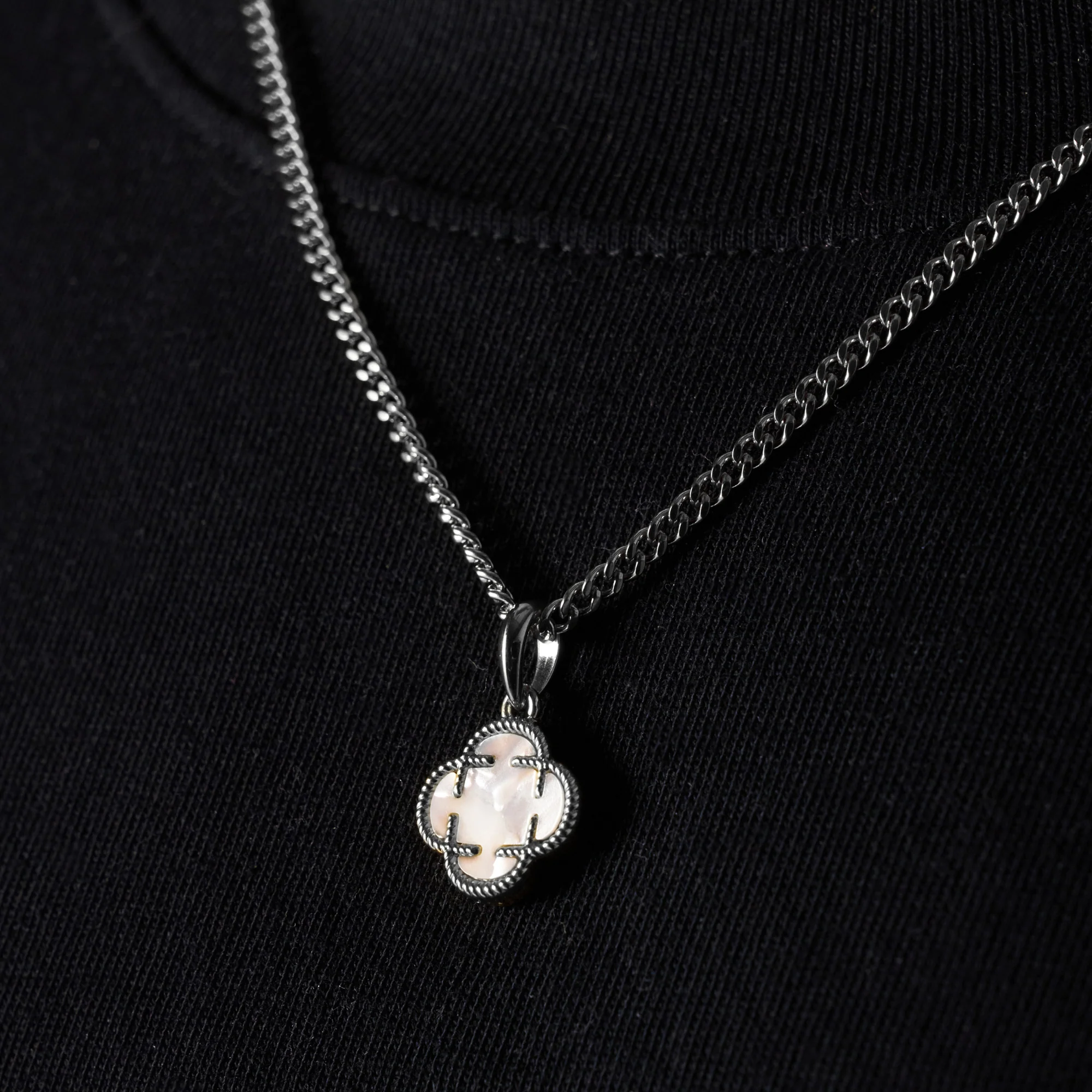 White Clover Stone Pendant (Silver) - Image 5