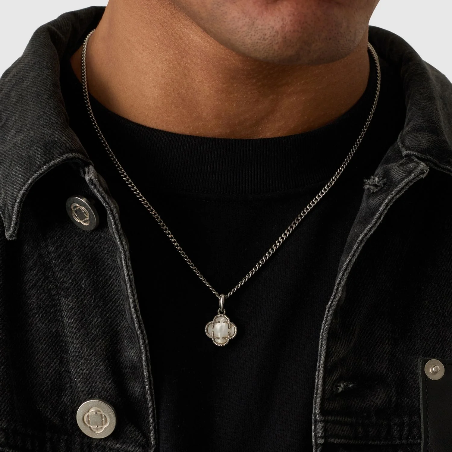 White Clover Stone Pendant (Silver) - Image 6